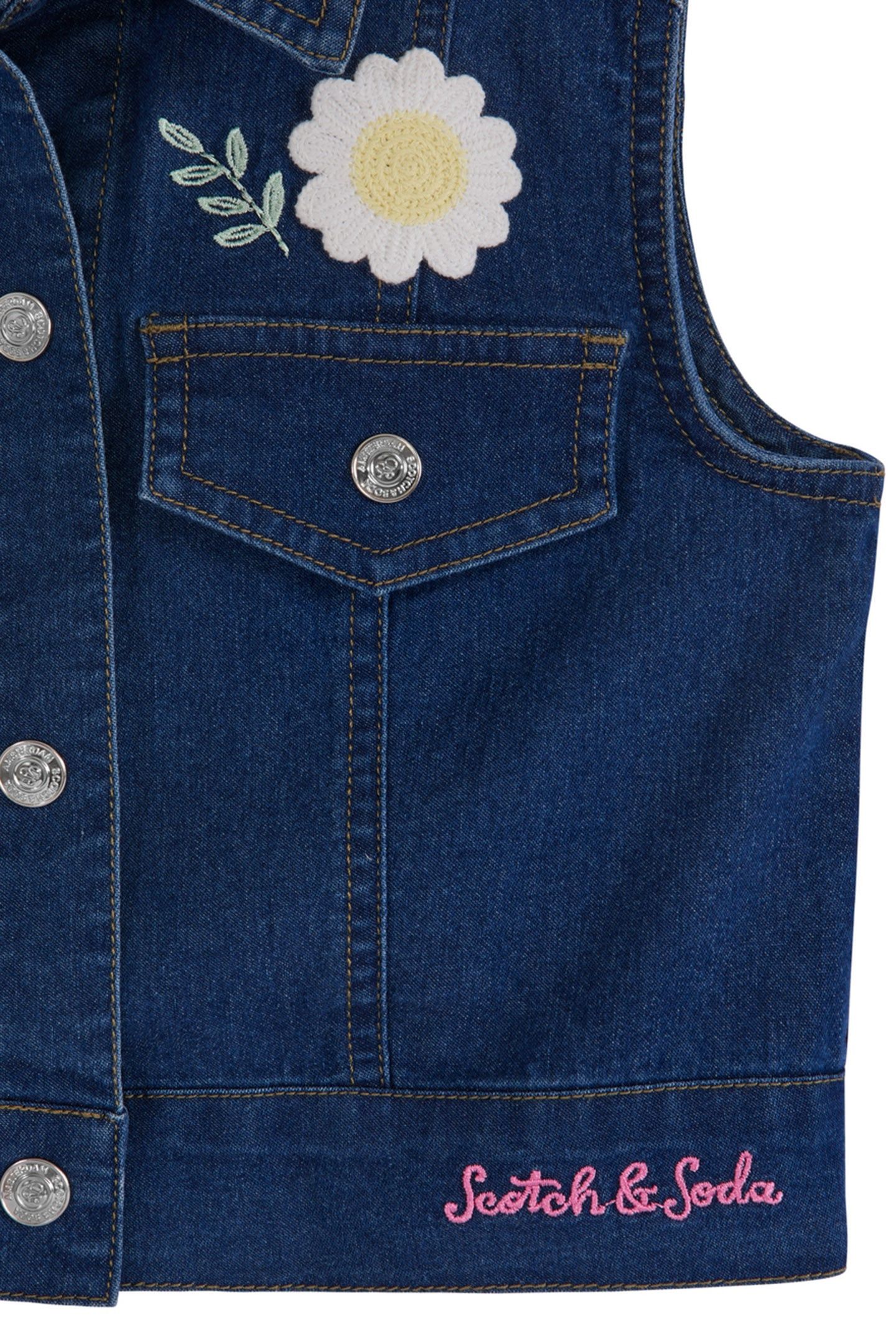 GIRLS S&S DRESS & VEST SET SKY/PEWTER 6