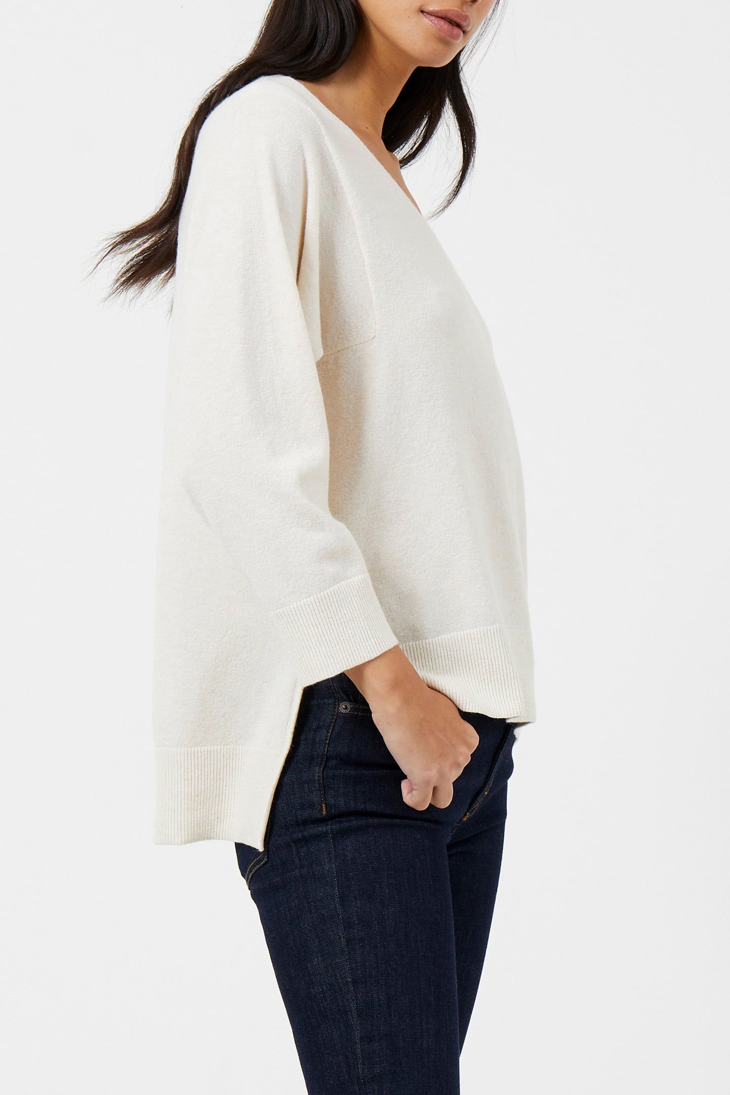 EBBA VHARI SUST V NK JUMPER OATMEAL MEL 4