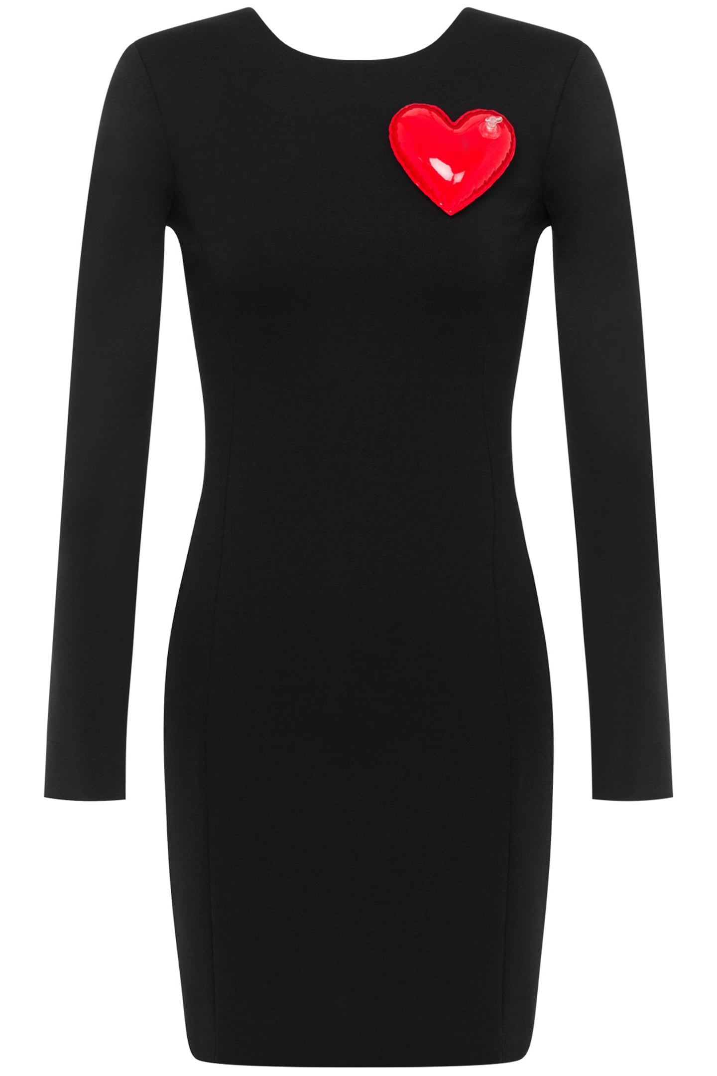 INFLATABLE HEART DOUBLE JERSEY DRESS BLACK 3