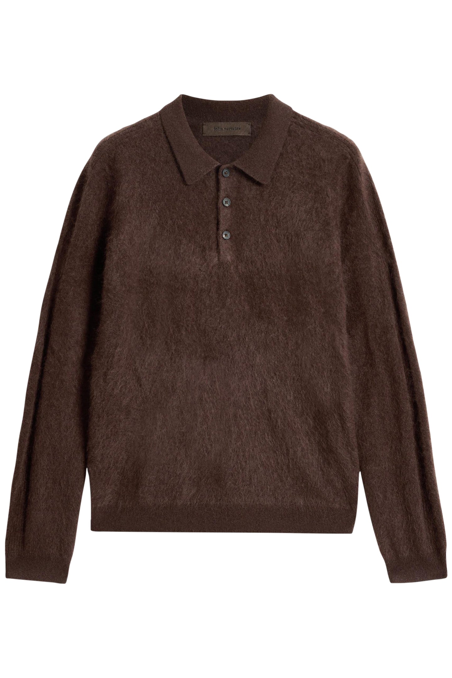 VERONA REGULAR FIT LS POLO DARK BROWN 2
