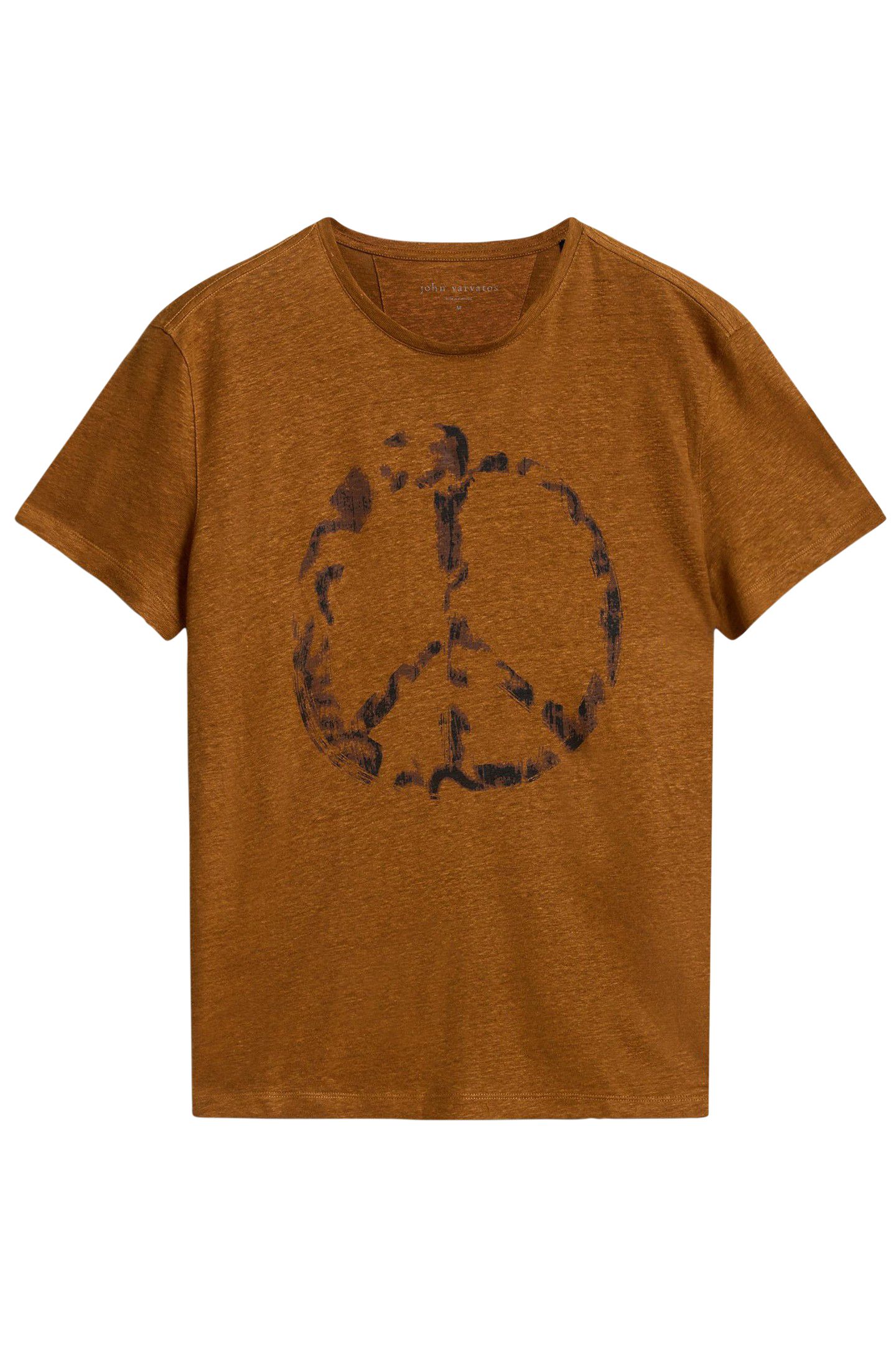 SS CREW TEE - SPRAY PEACE SIENNA BROWN 2
