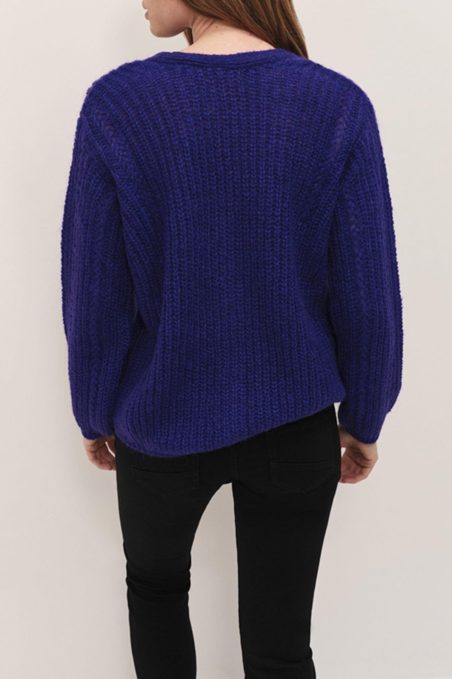 TIM - DEEP V-NECK PURPLE KNITTED CARDIGAN 2