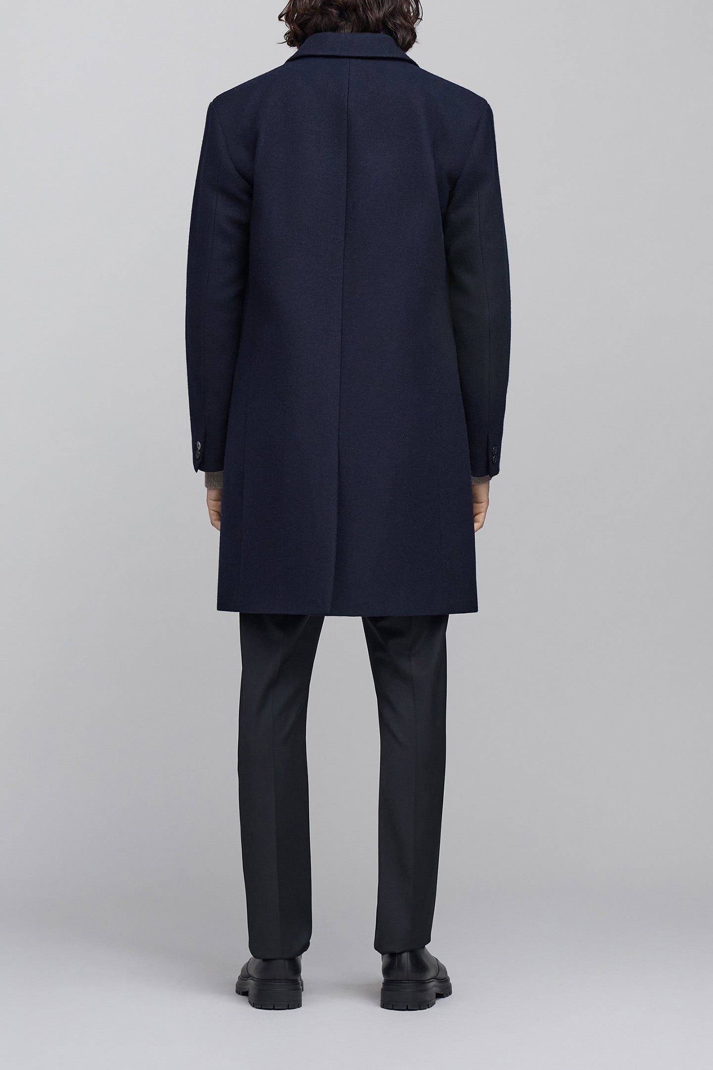 LONG NAVY WOOL COAT 3