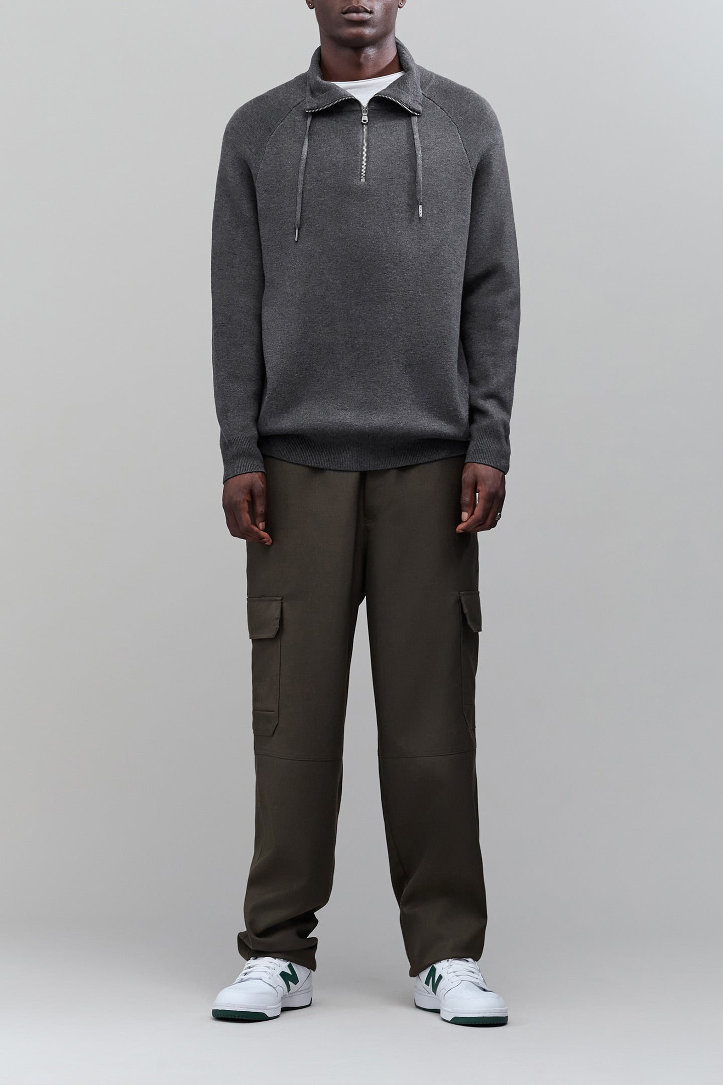 CONCRETE KNIT TRUCKER-NECK SWEATER 3