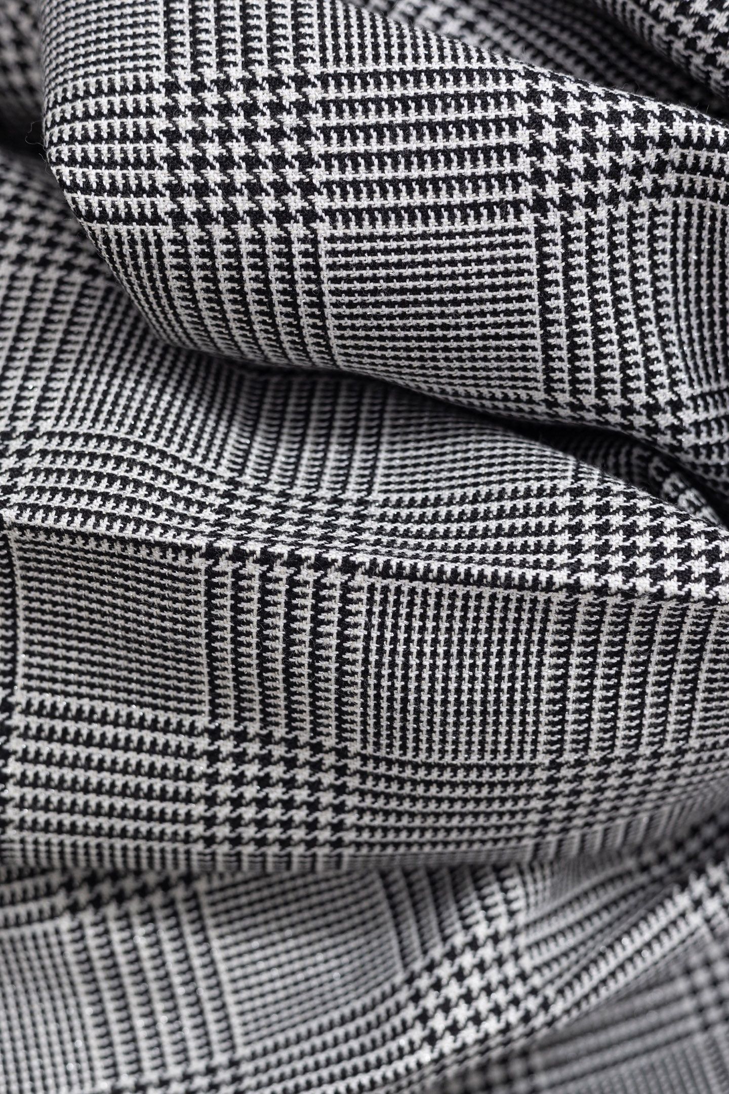 BLACK PRINCE OF WALES LUREX SUIT PANTS 6