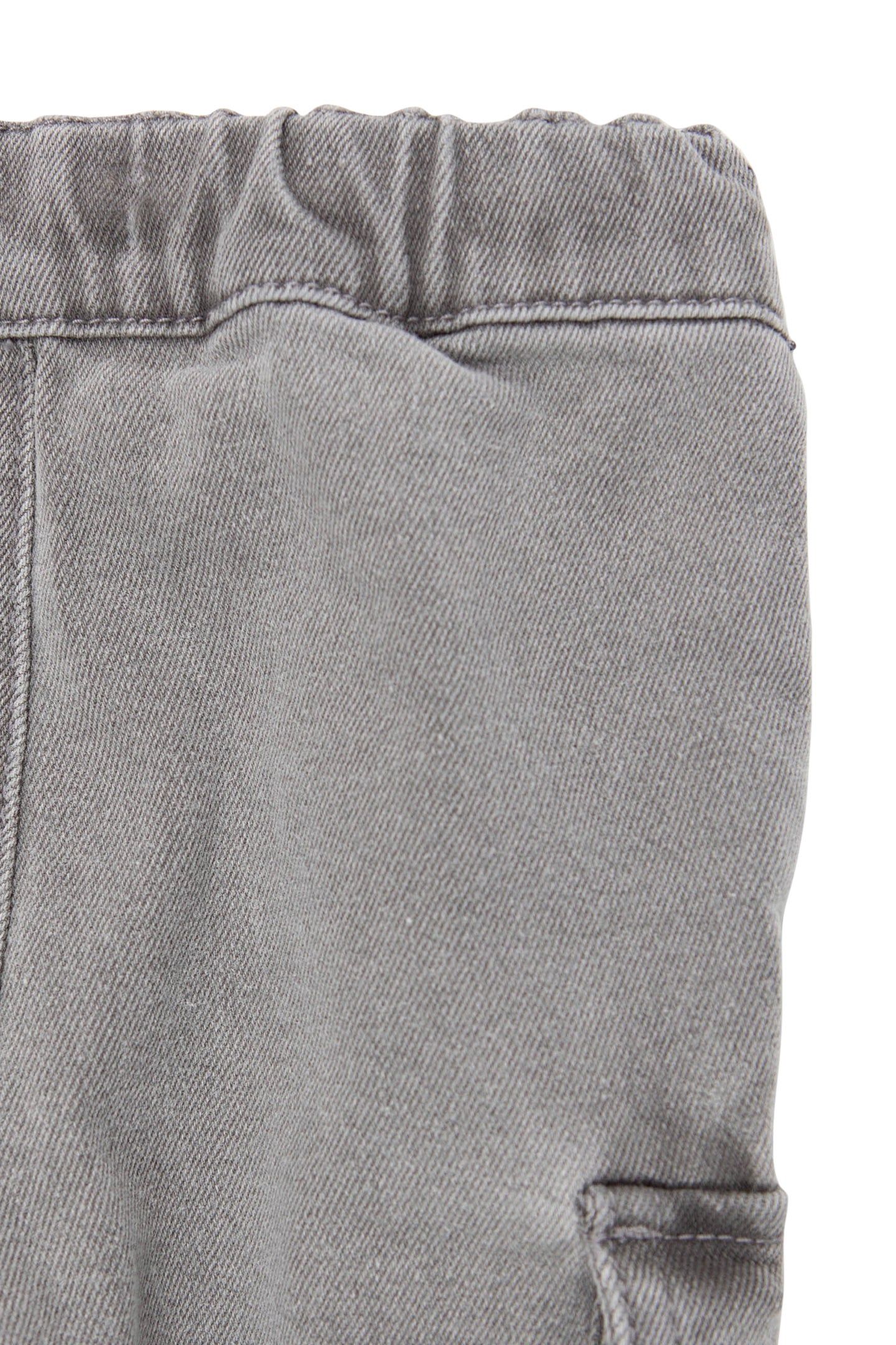 BATTLE GREY ELASTIC WAIST JEANS BABY BOY 4