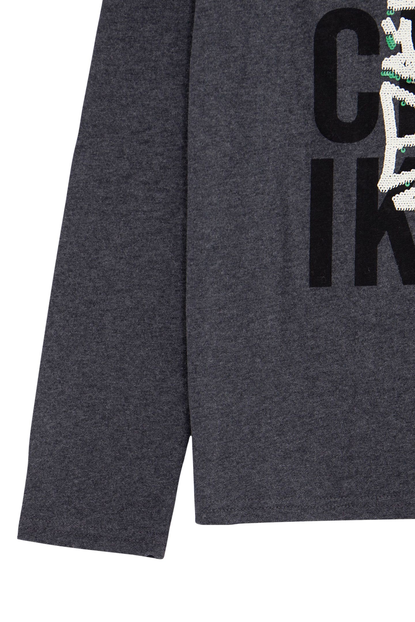 BOY'S GREY MESSAGE PRINT T-SHIRT WITH SEQUINS EMBROIDERY 4