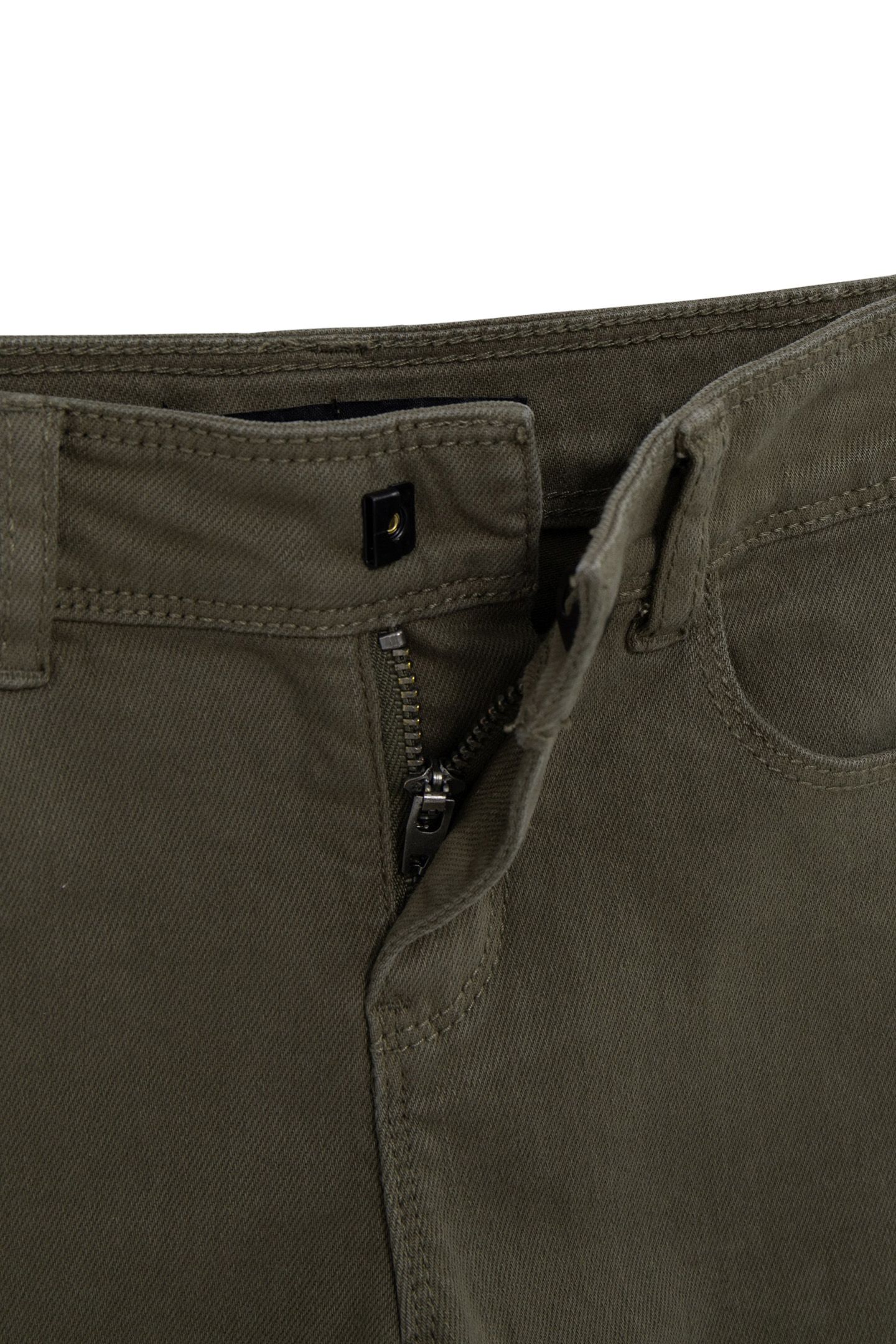 GIRL'S UPCYCLED SLIM KHAKI JEWEL-BRAIDED JEANS 3
