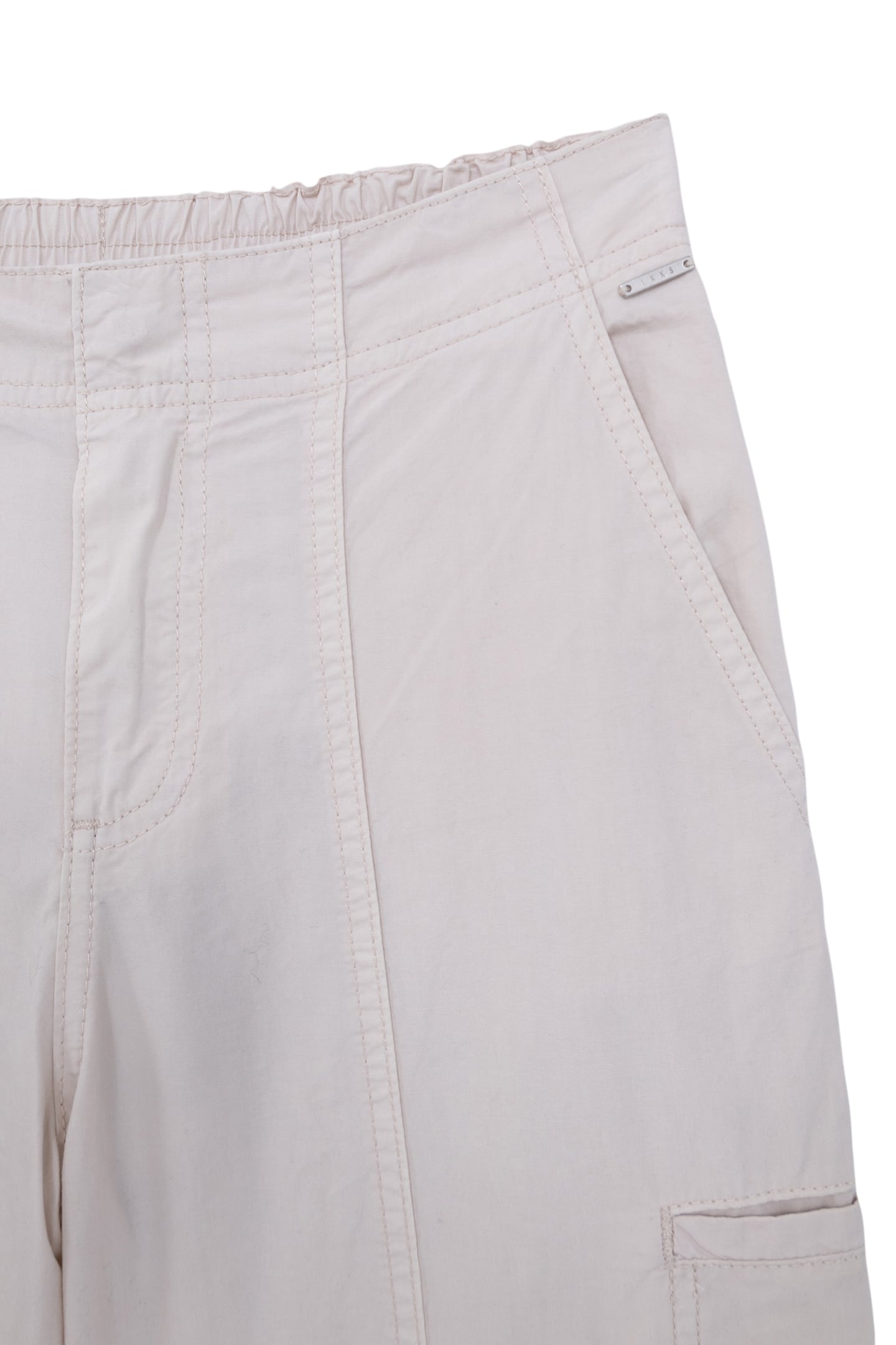 GIRL'S BATTLE UPCYCLED BEIGE PARACHUTE PANTS 4