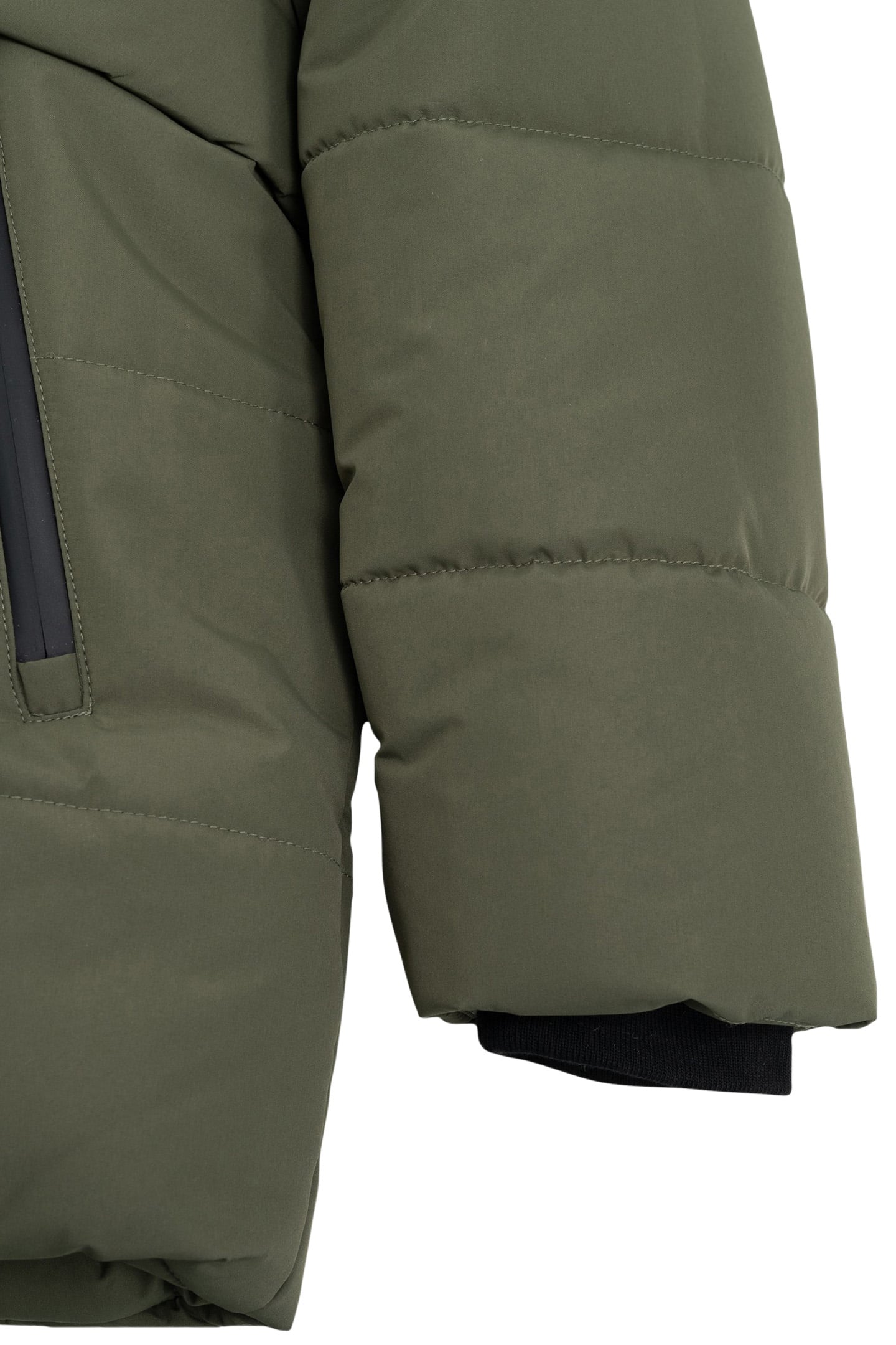 BOY'S LONG KHAKI QUILTED DOWN JACKET 6