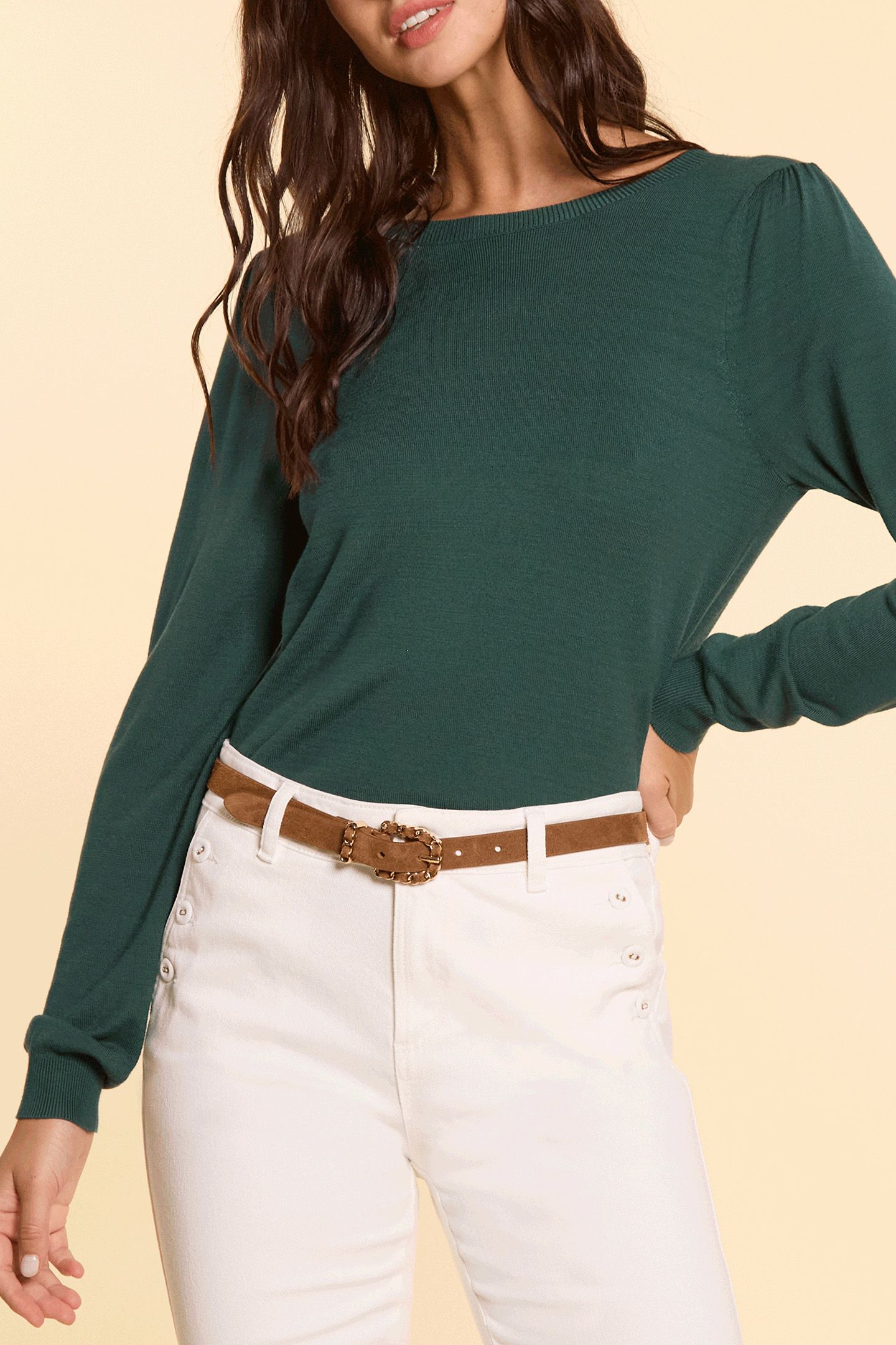 NIGHT GREEN KNIT FRONT/BACK REVERSIBLE SWEATER 5