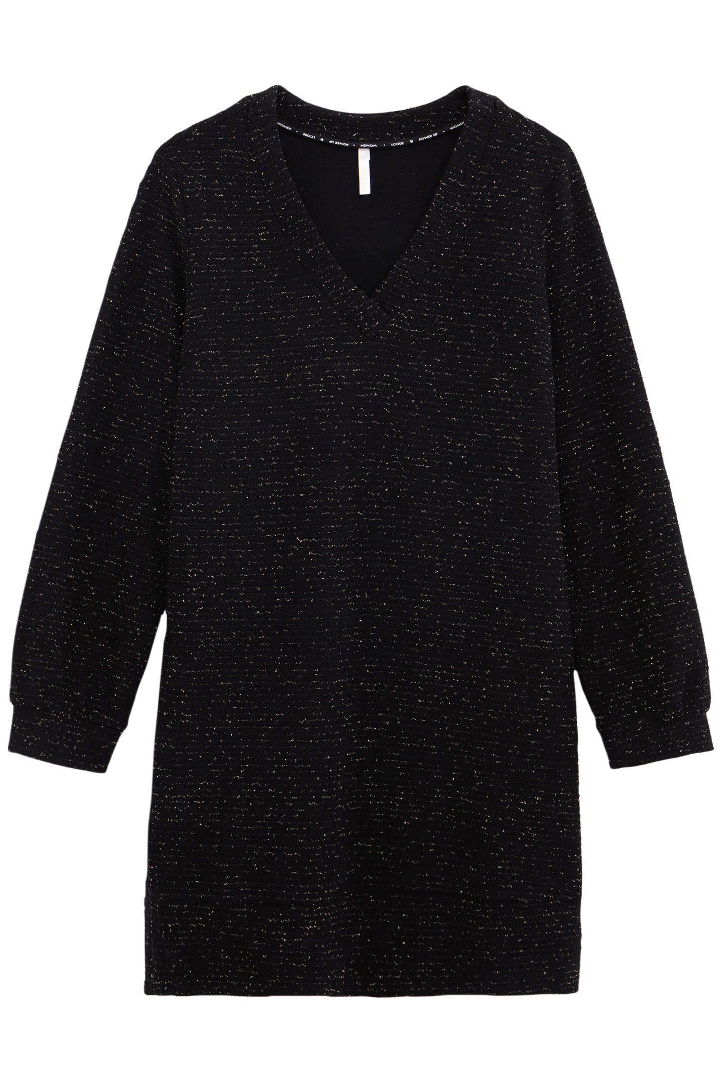 BLACK KNIT DRESS WITH GOLD STRIPES 3