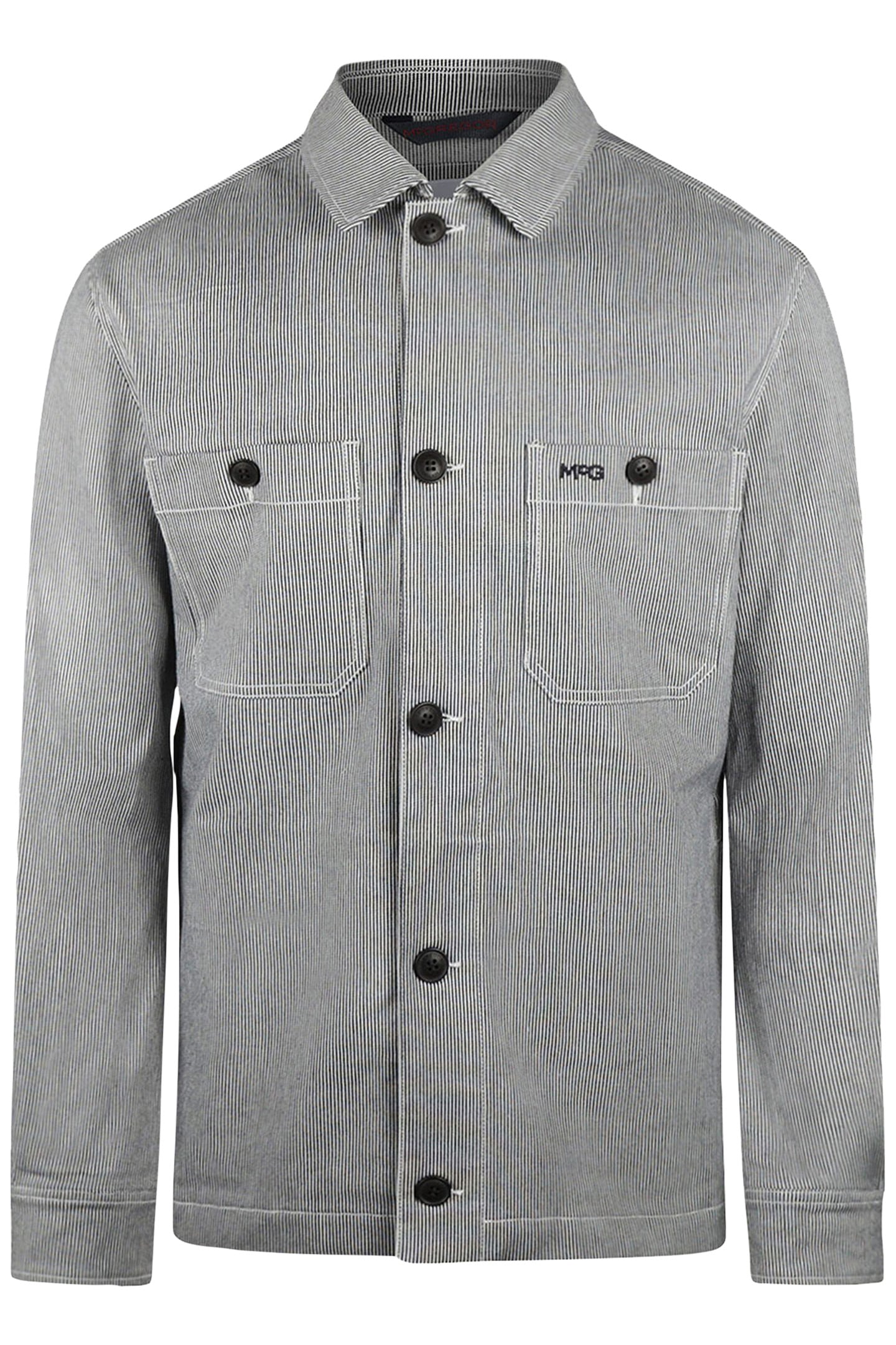 COTTON STRIPED SHIRT JACKET NAVY 4
