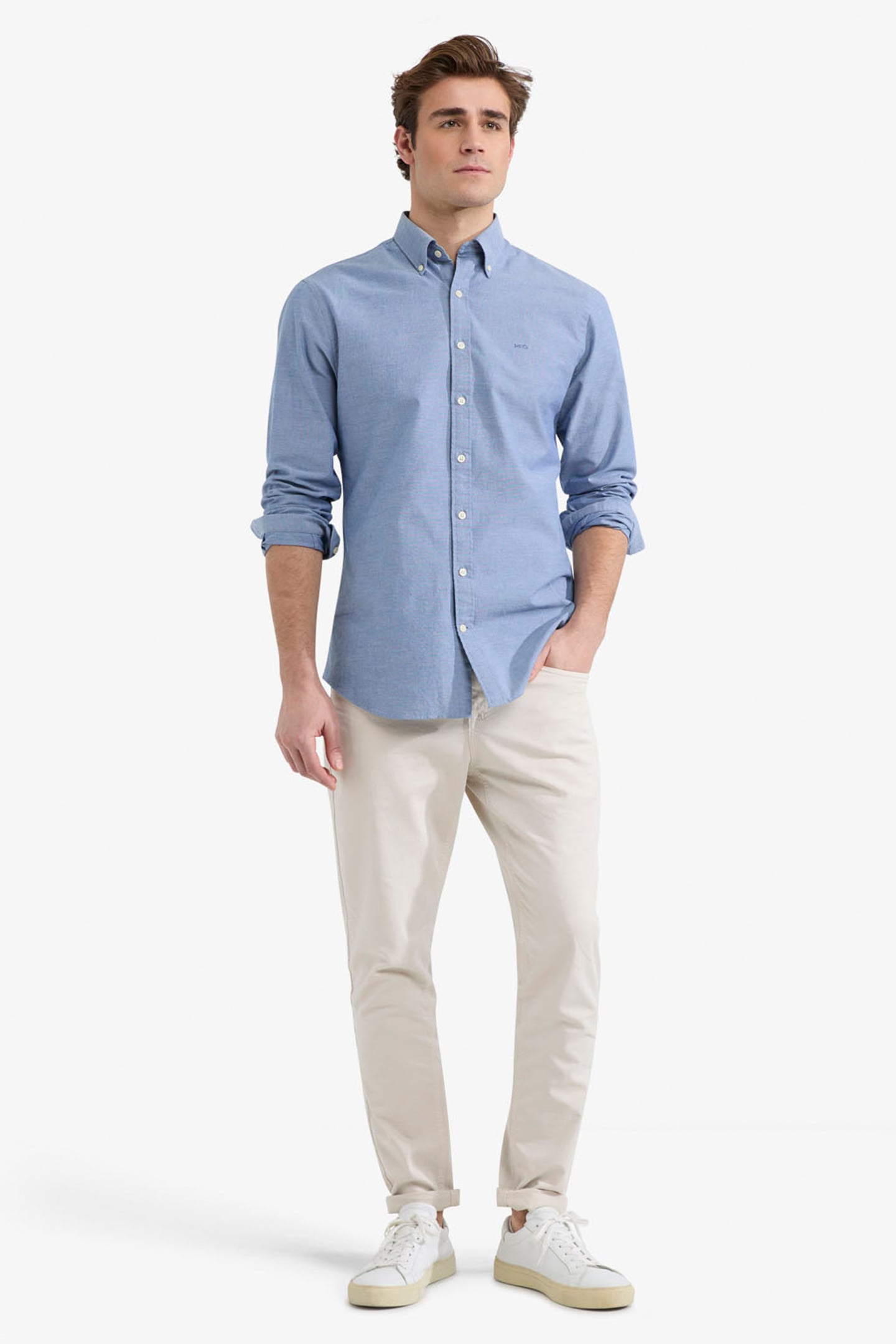 STRETCH OXFORD SHIRT NAVY 2