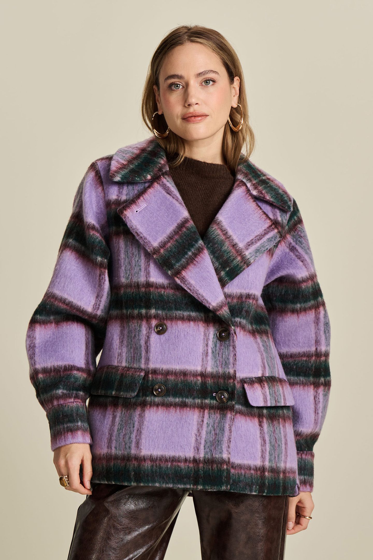 COAT - CHECKS LAVENDER 1