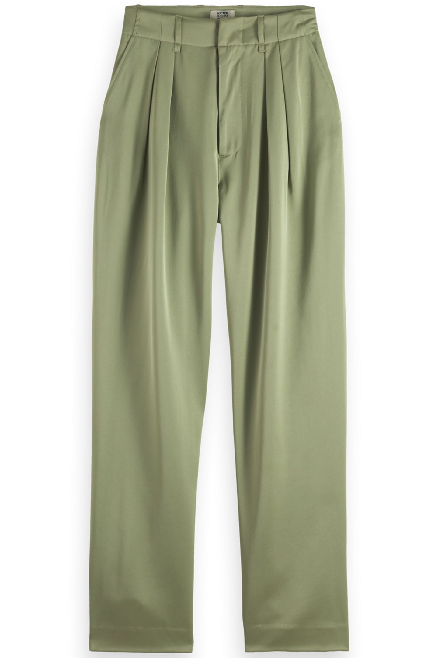FAYE SATIN HIGH RISE RELAXED TAPERED LEG WASHED SAGE 4