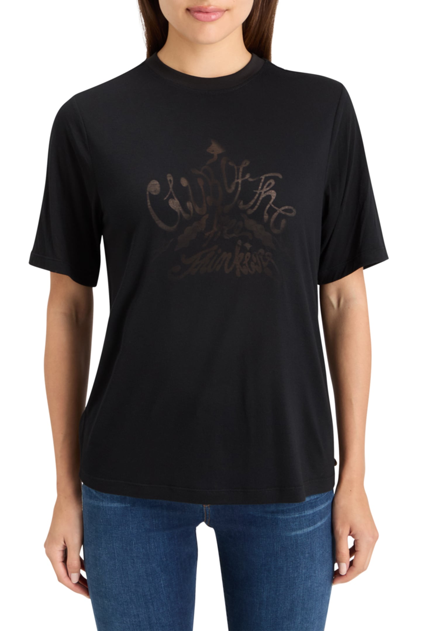 BURN OUT ARTWORK RELAXED FIT T-SHIRT EVENING BLACK 1