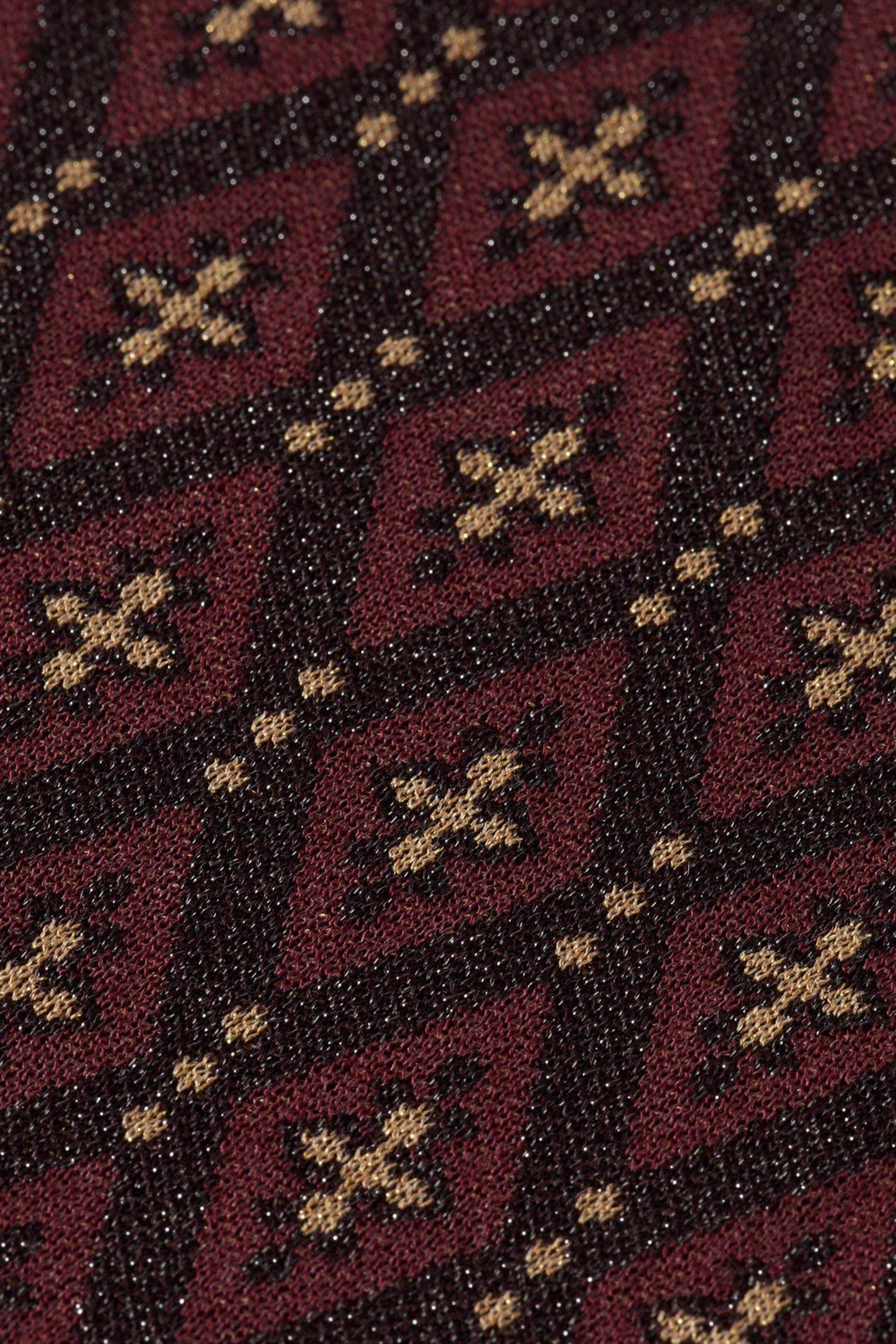 JACQUARD KNITTED TROUSERS DARK BORDEAUX 3