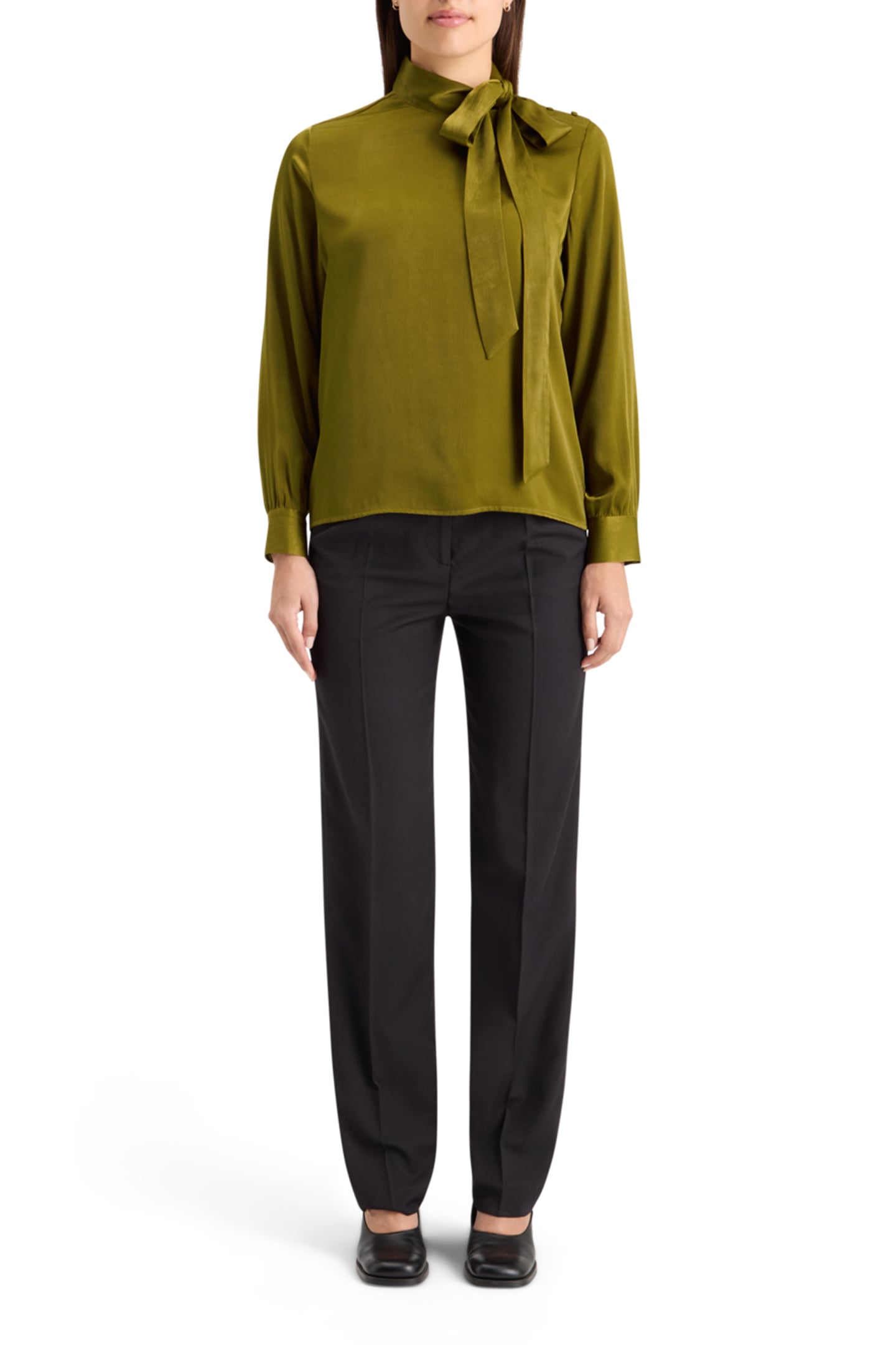 BOW NECK TOP OLIVE 3