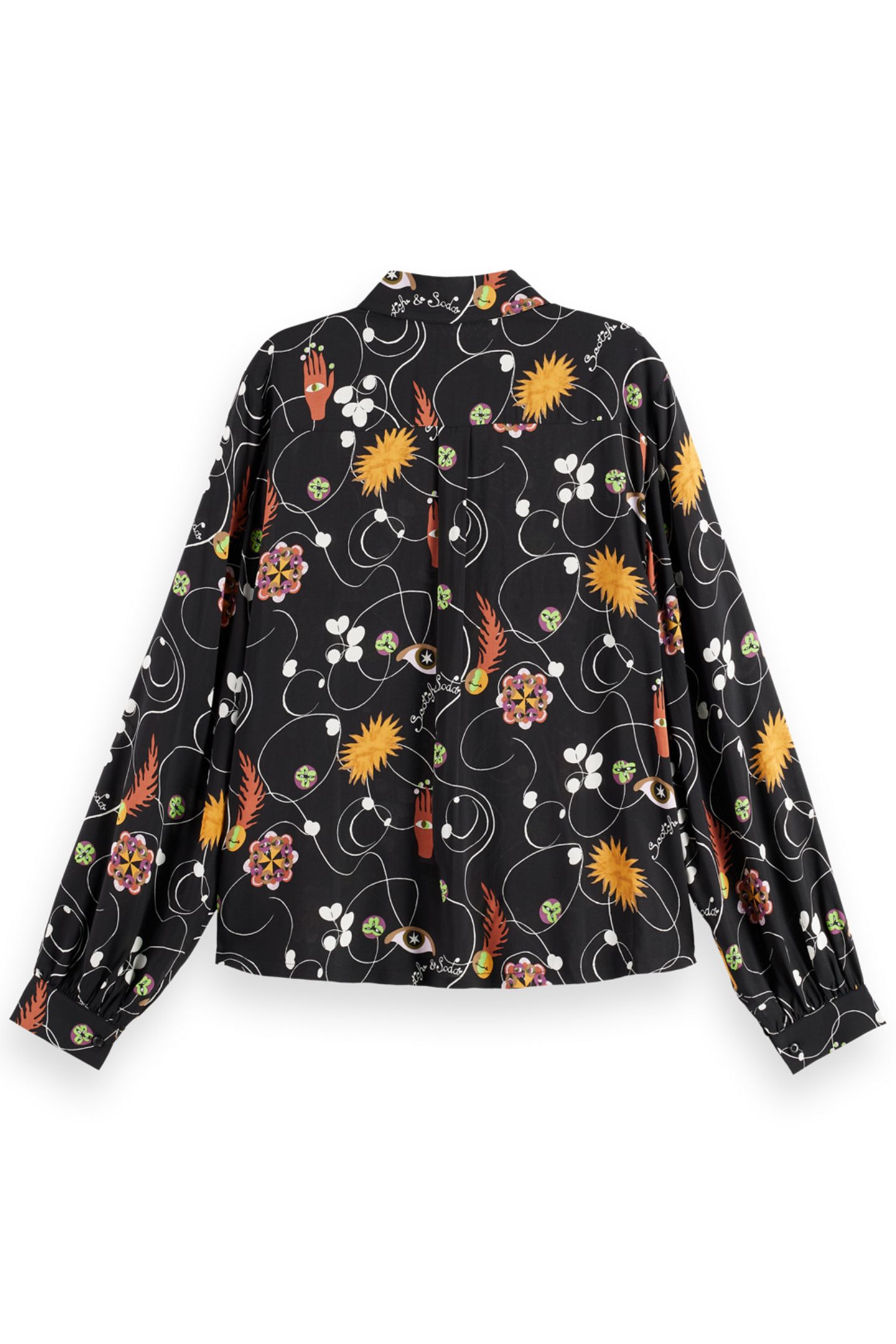 VISCOSE PRINTED BALLOON SLEEVE SHIRT FREE MIND 5