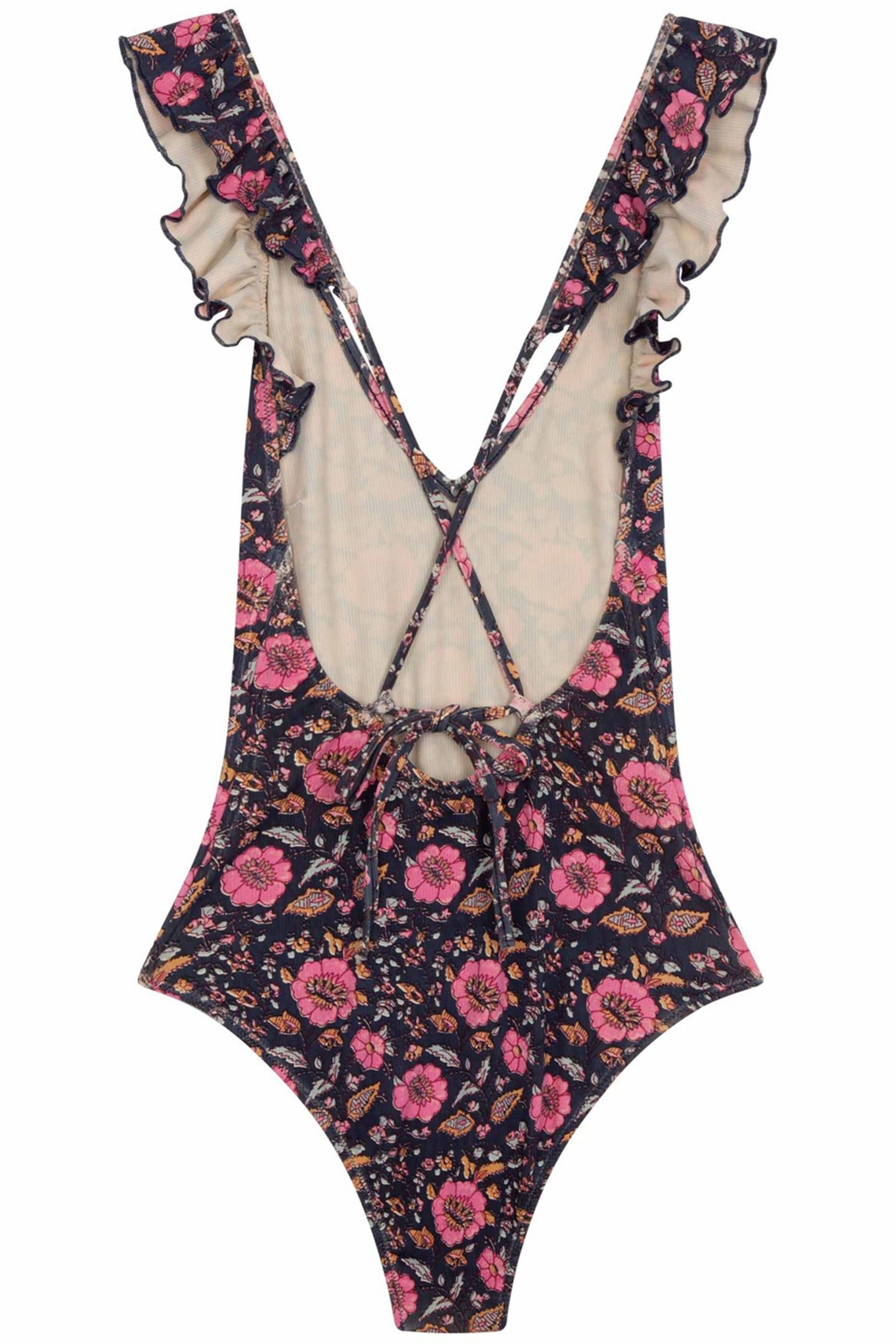 BATHING SUIT REVA BLACK FLOWERS 4