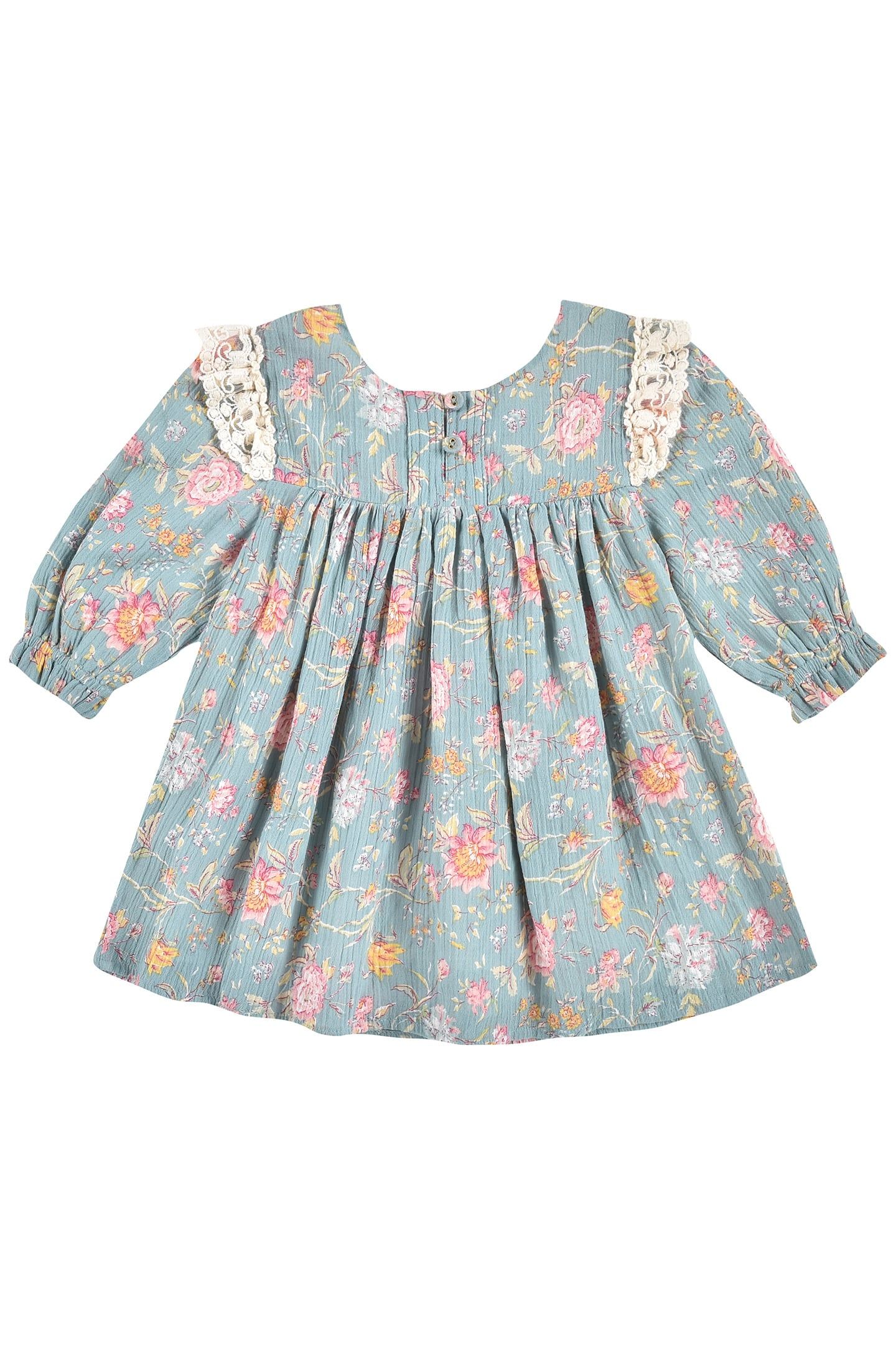 DRESS ARINOLA BLUE ROSA DAMASCENA 2