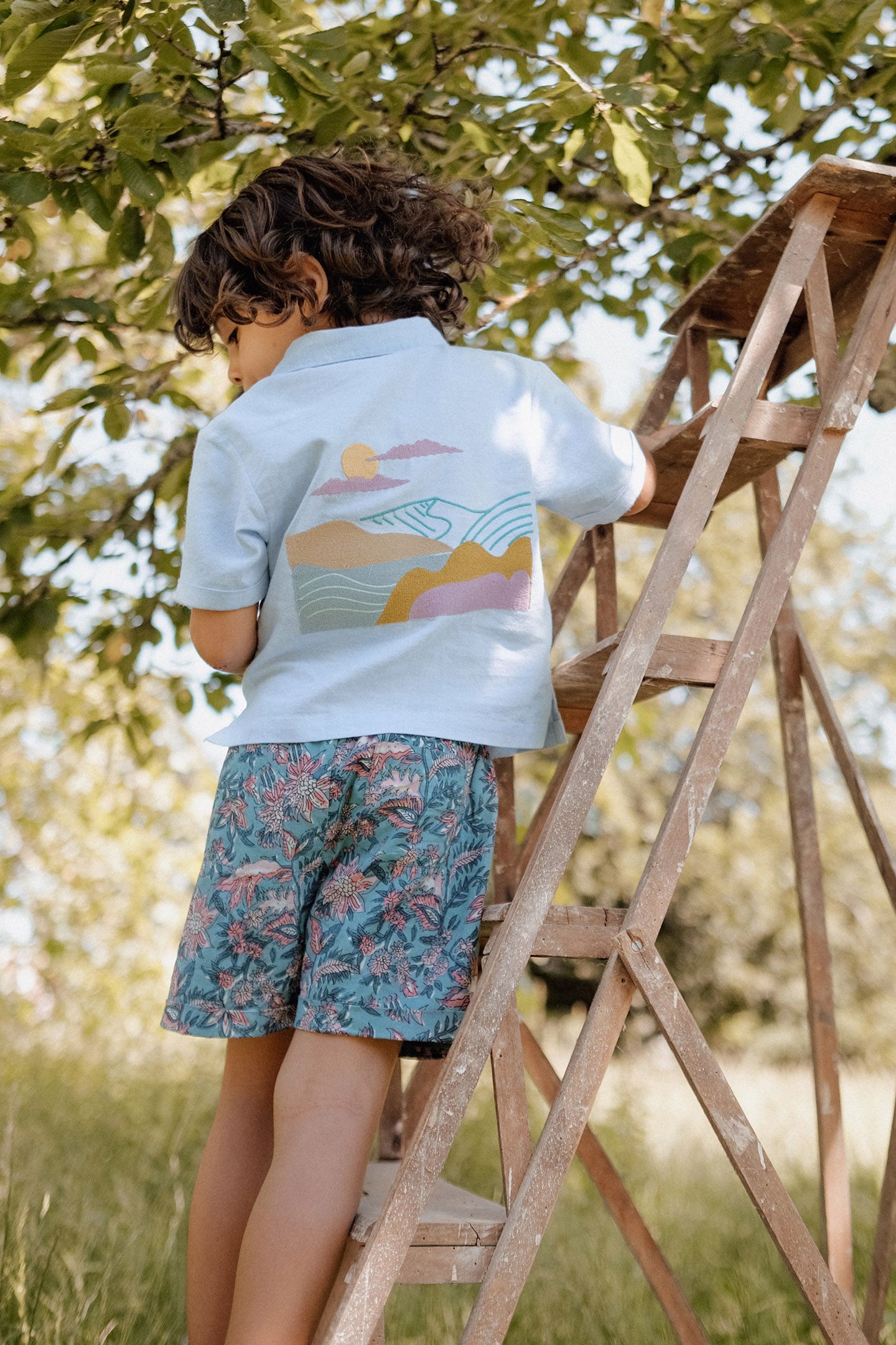SHORTS ALIKI TEAL GARDEN OF EDEN 2