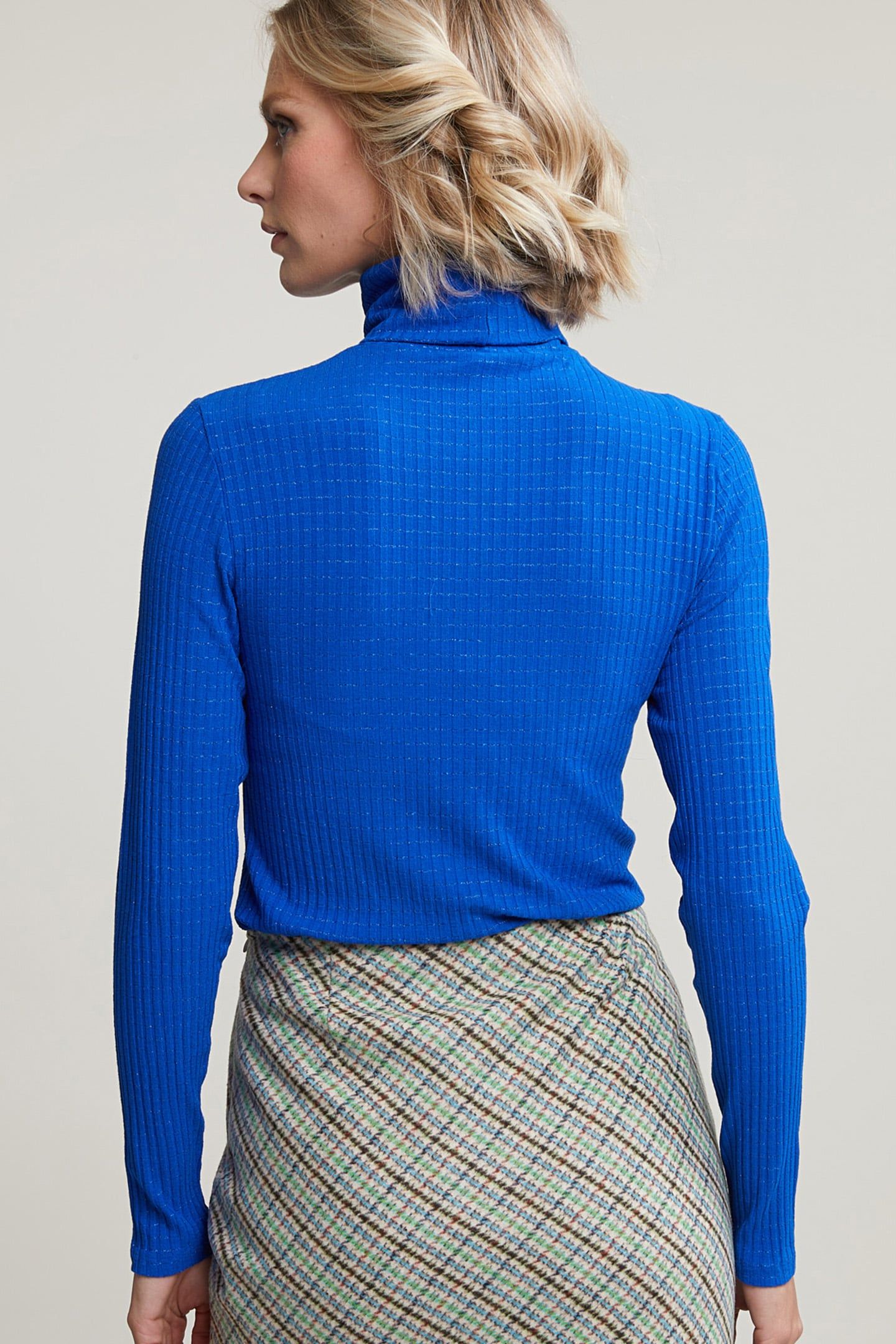 BLUE RIBBED GLITTER T-SHIRT 2