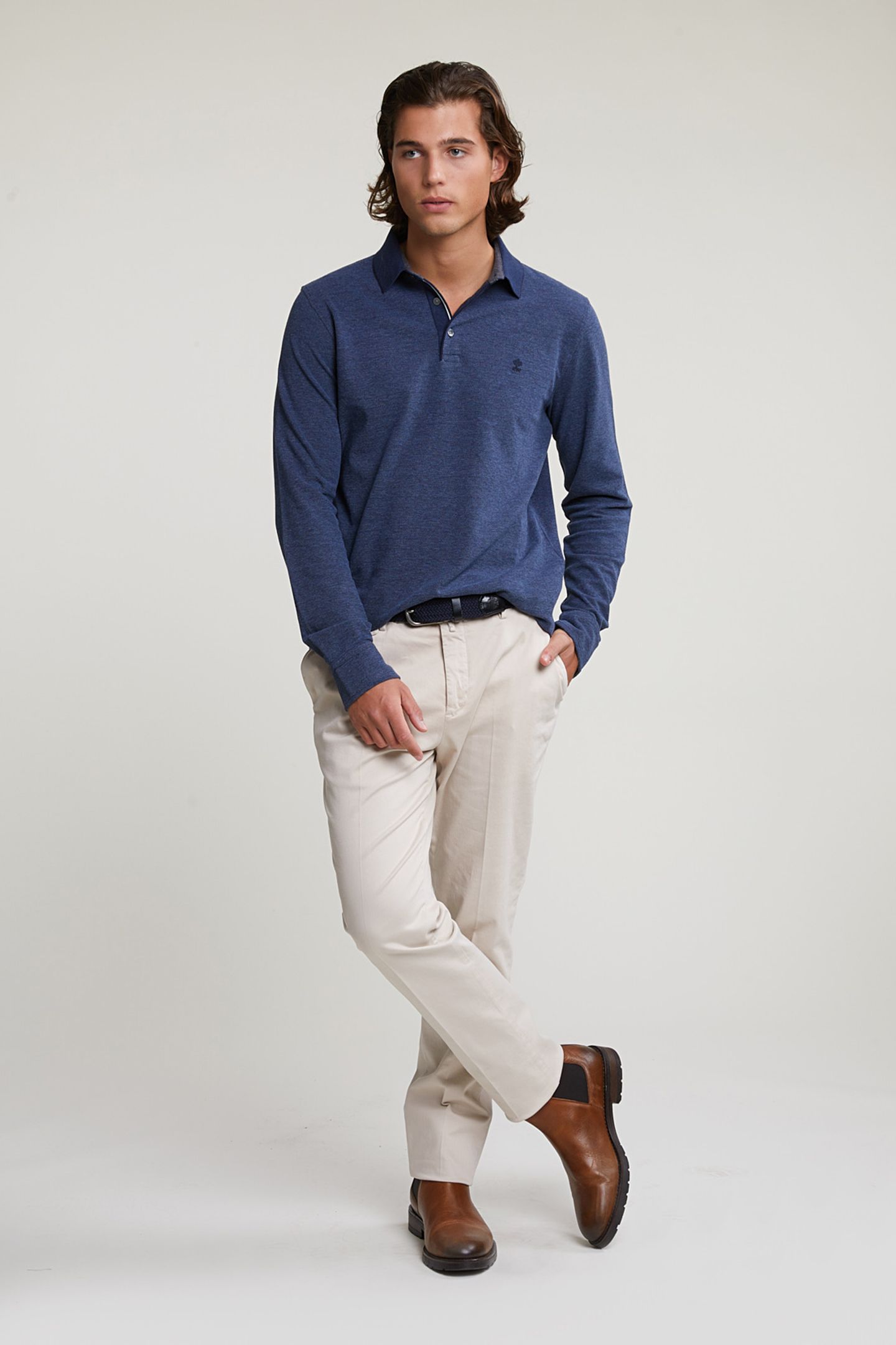 CUSTOM FIT COTTON POLO NAVY 3