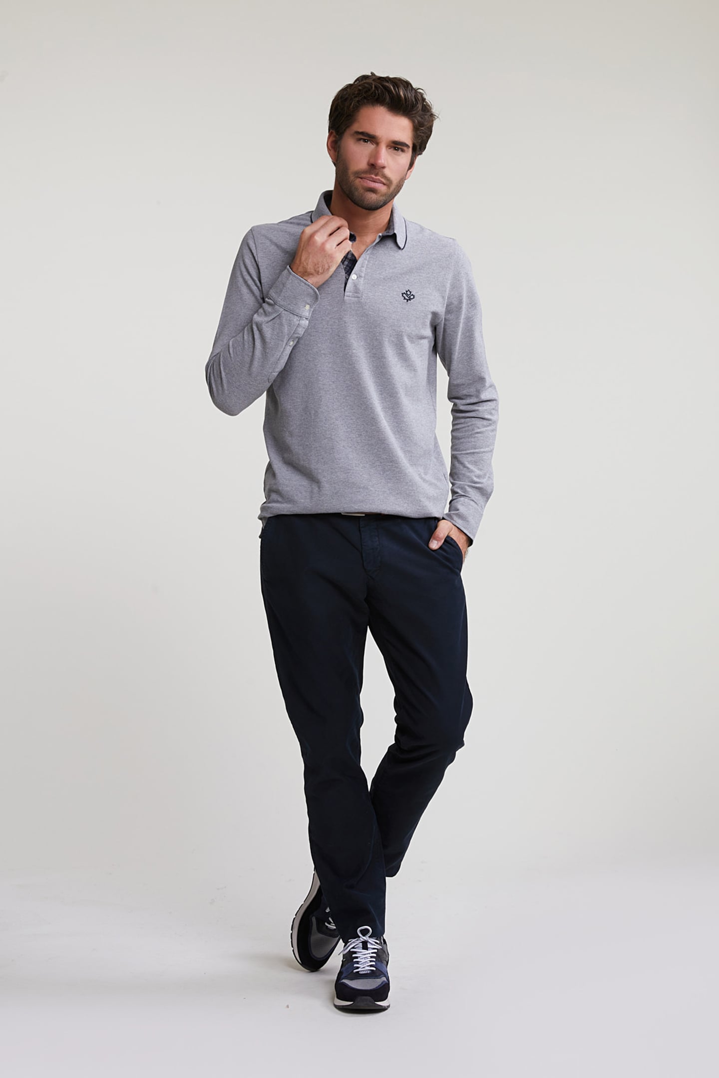 CUSTOM FIT COTTON POLO INOX MIX 3