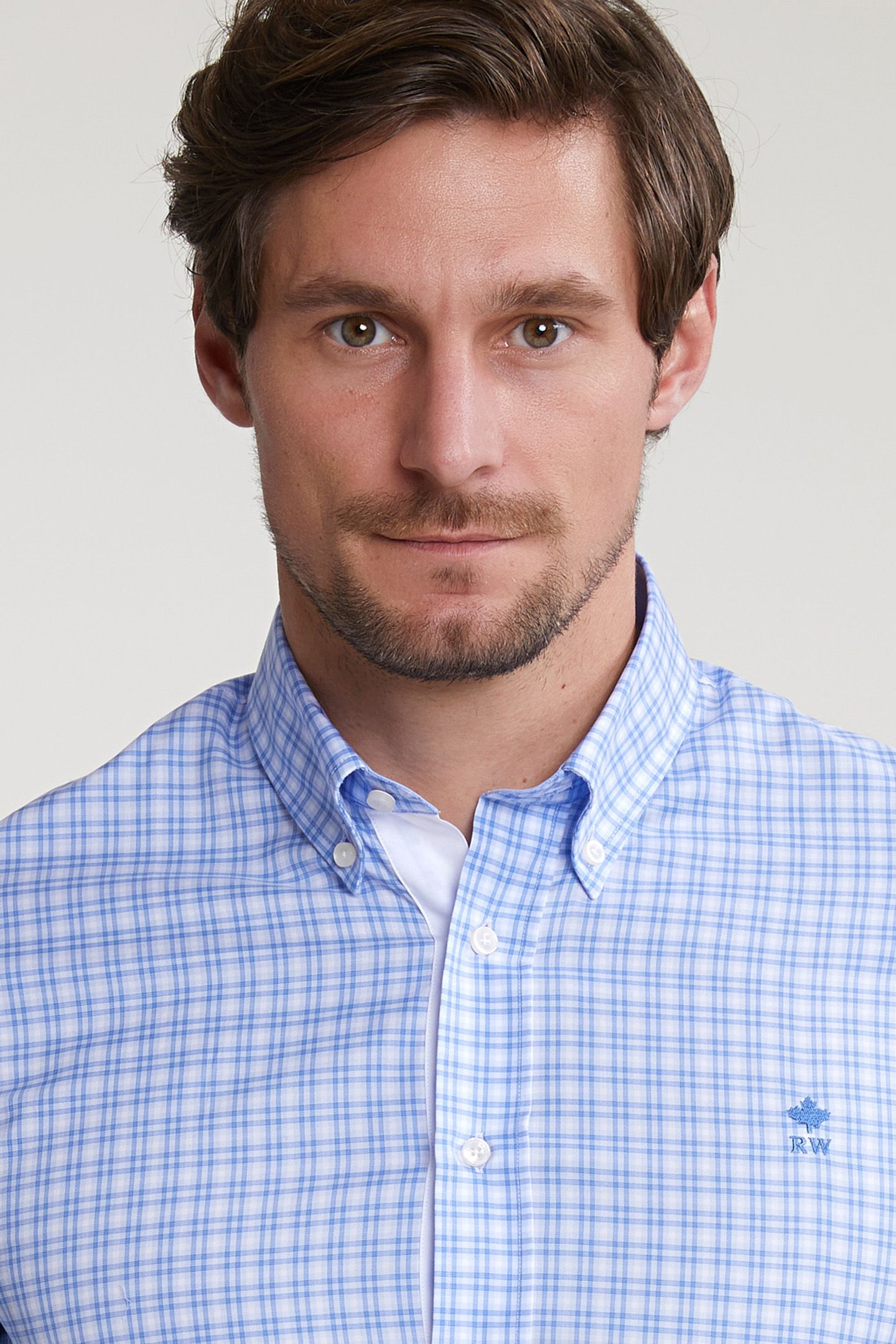 CUSTOM FIT CHECKED SHIRT BLUE/WHITE 4
