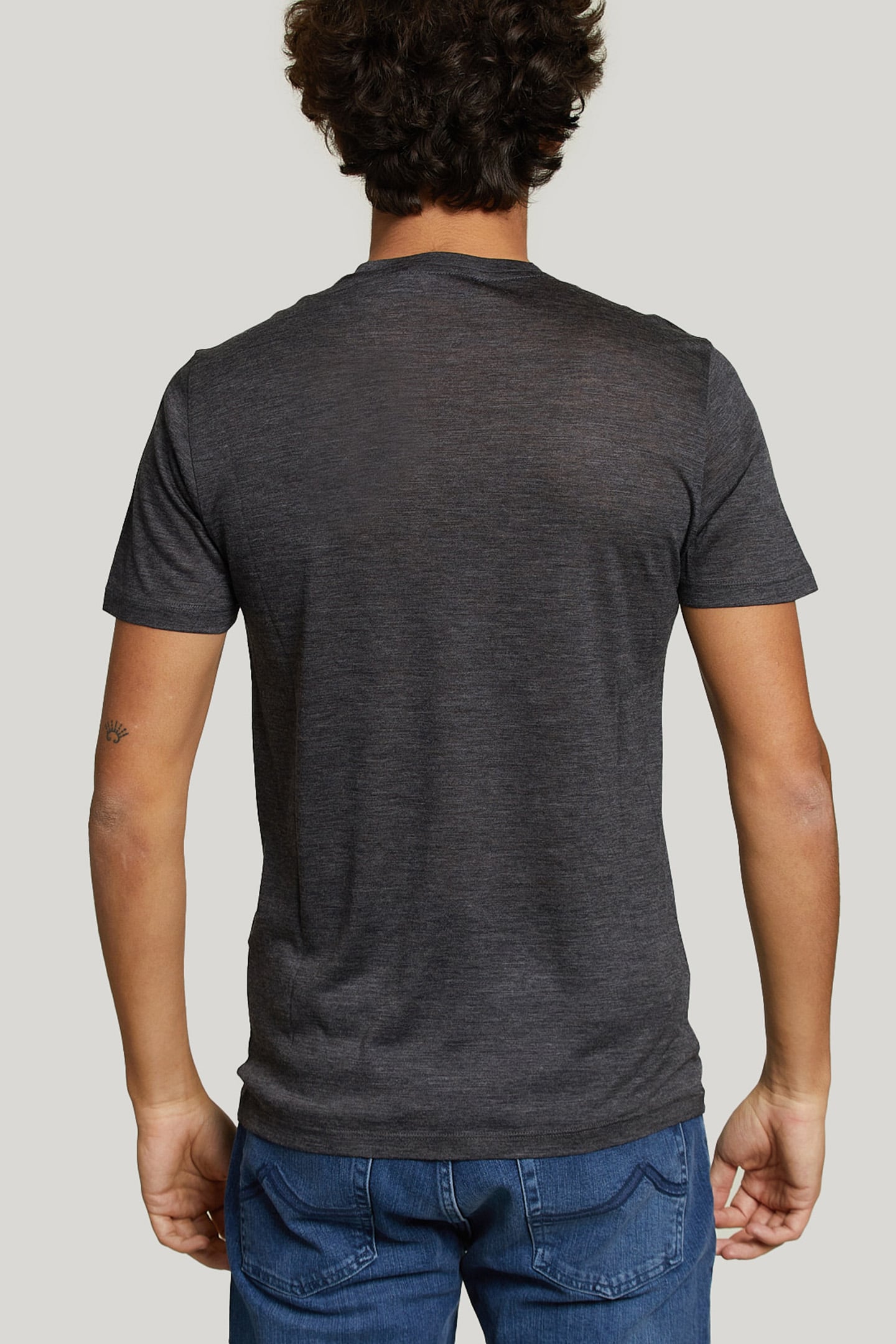 SLIM FIT VIRGIN WOOL T-SHIRT GREY 2