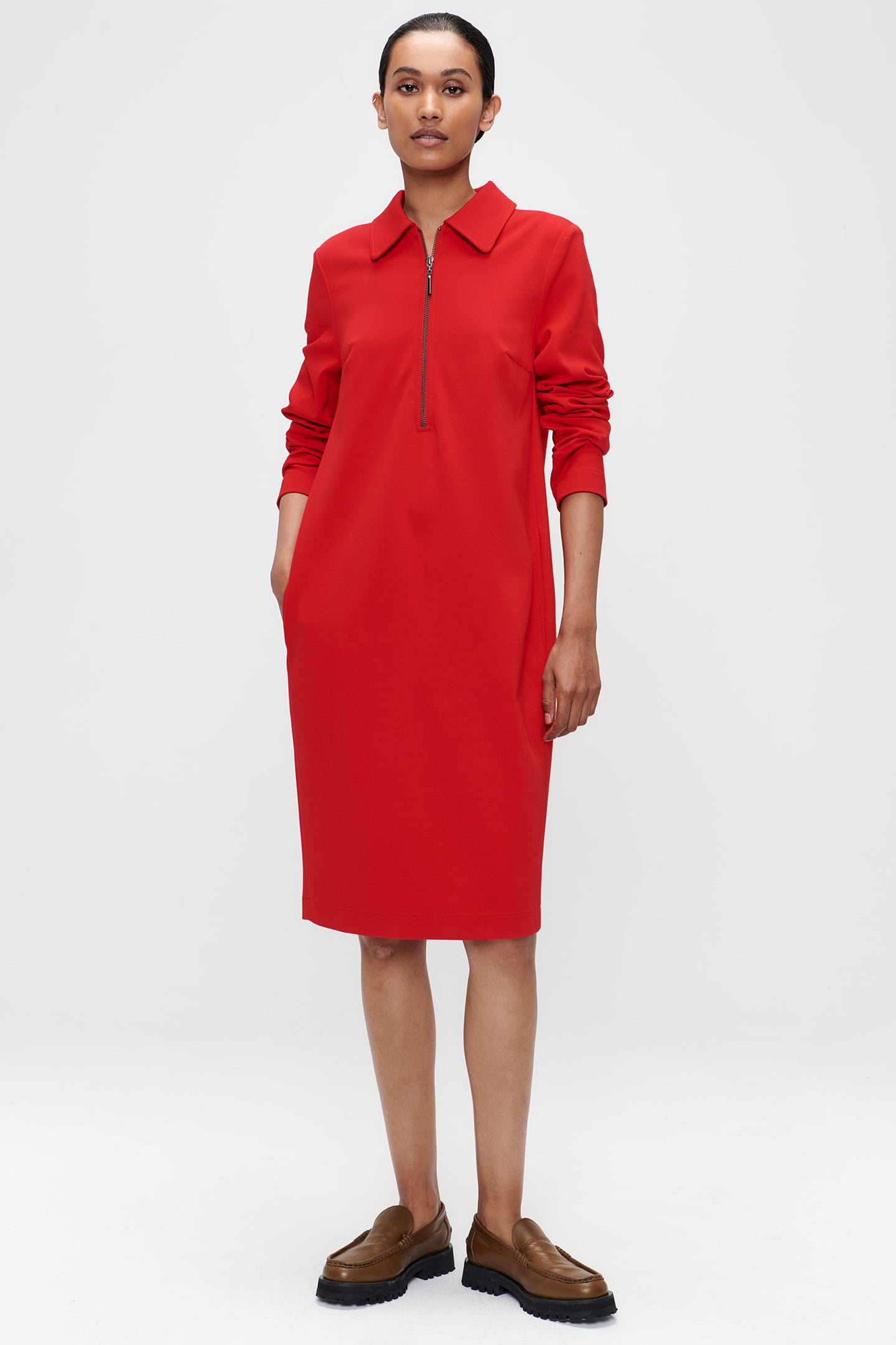 DWIGHT ZIPPER DRESS RADICAL RED 1