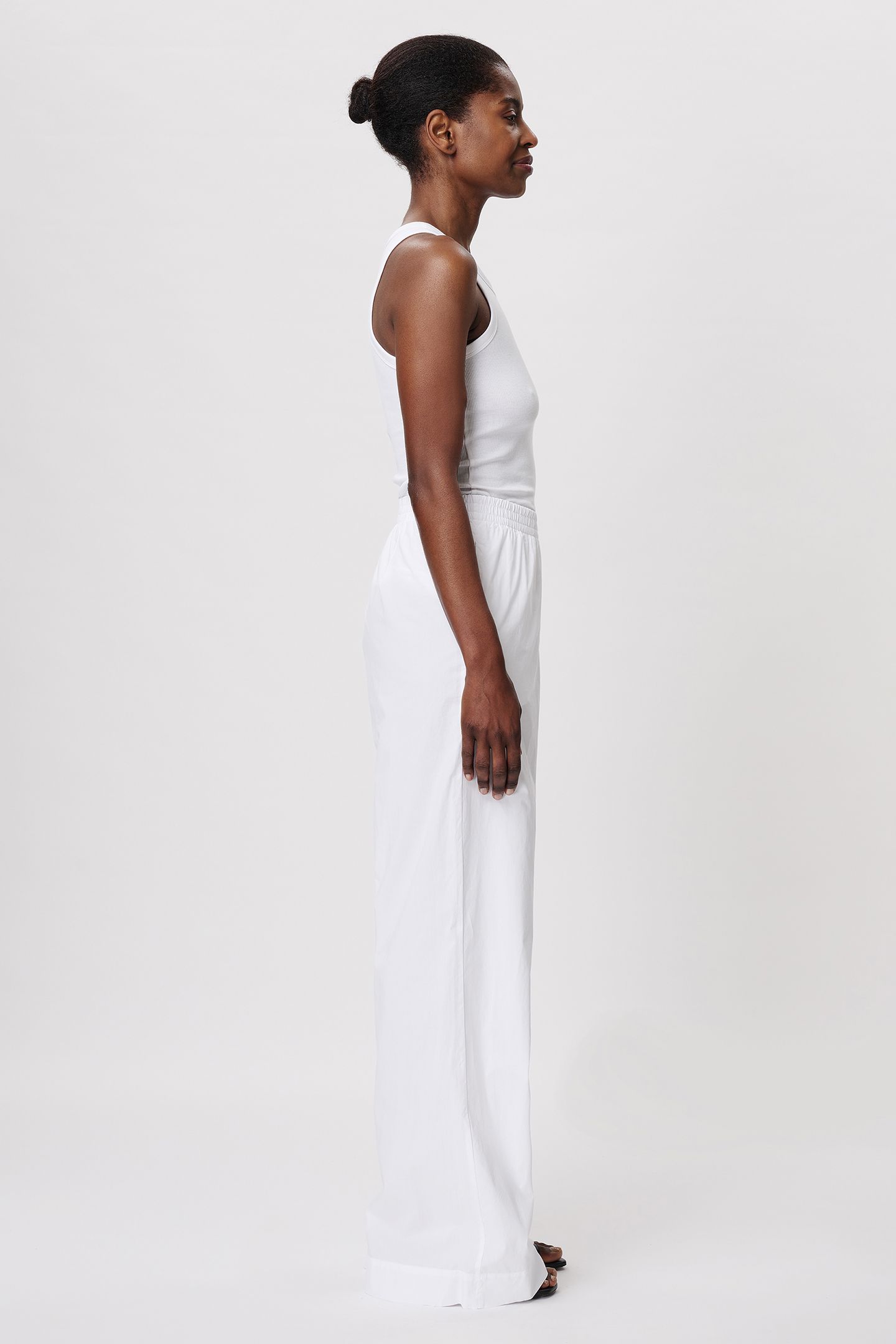 COTTON WIDE LEG PANTS WHITE 3