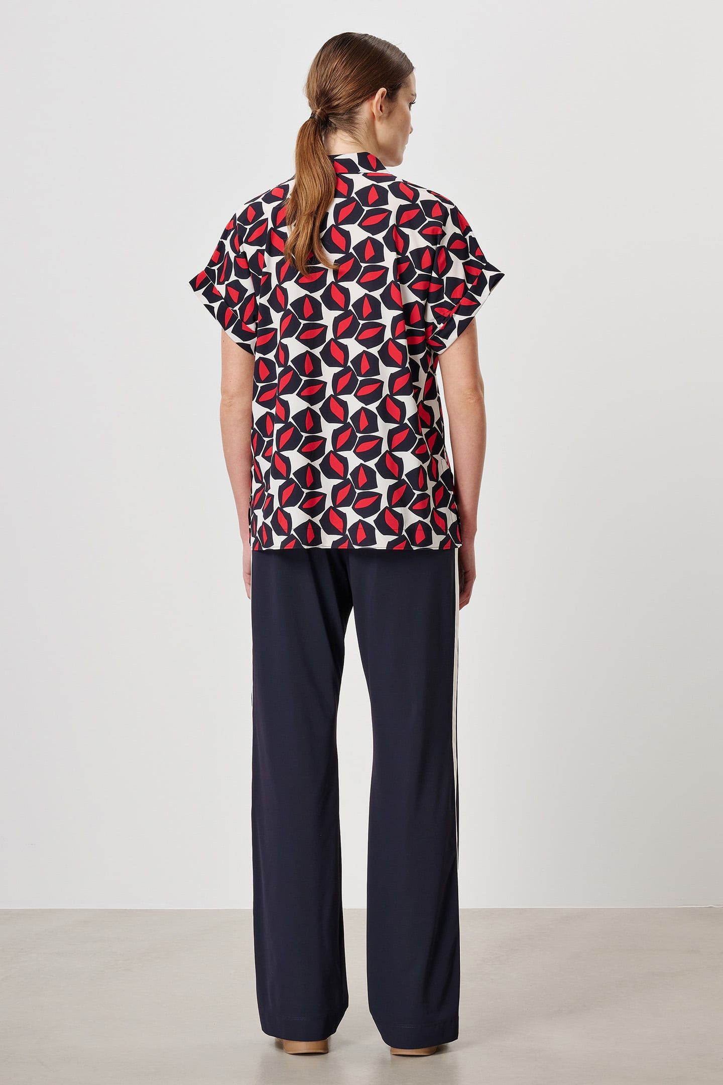 PRINTED ALPINE POLO TOP INK BLUE 2