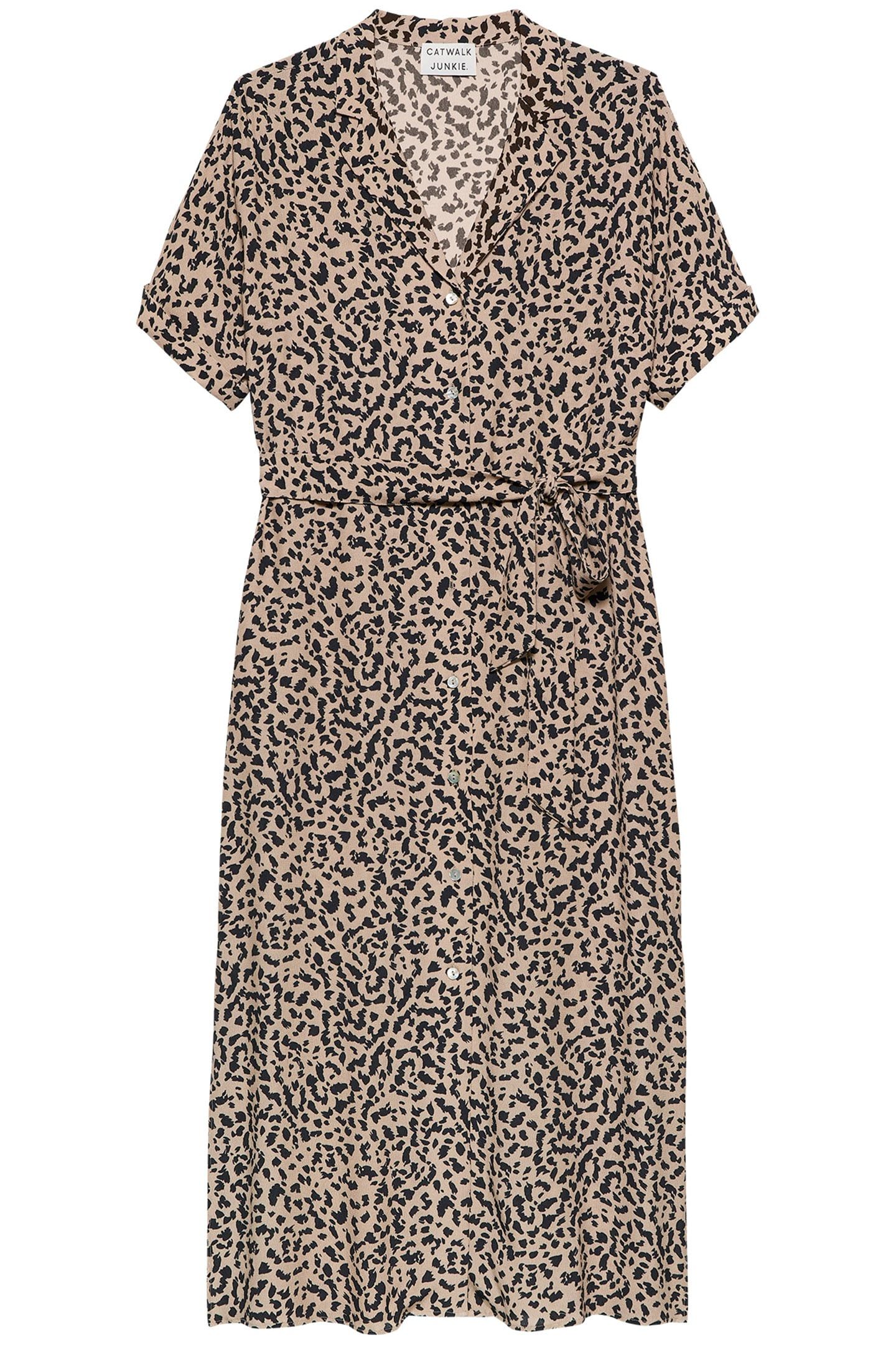 LEOPARD BLOUSE DRESS SESAME 3