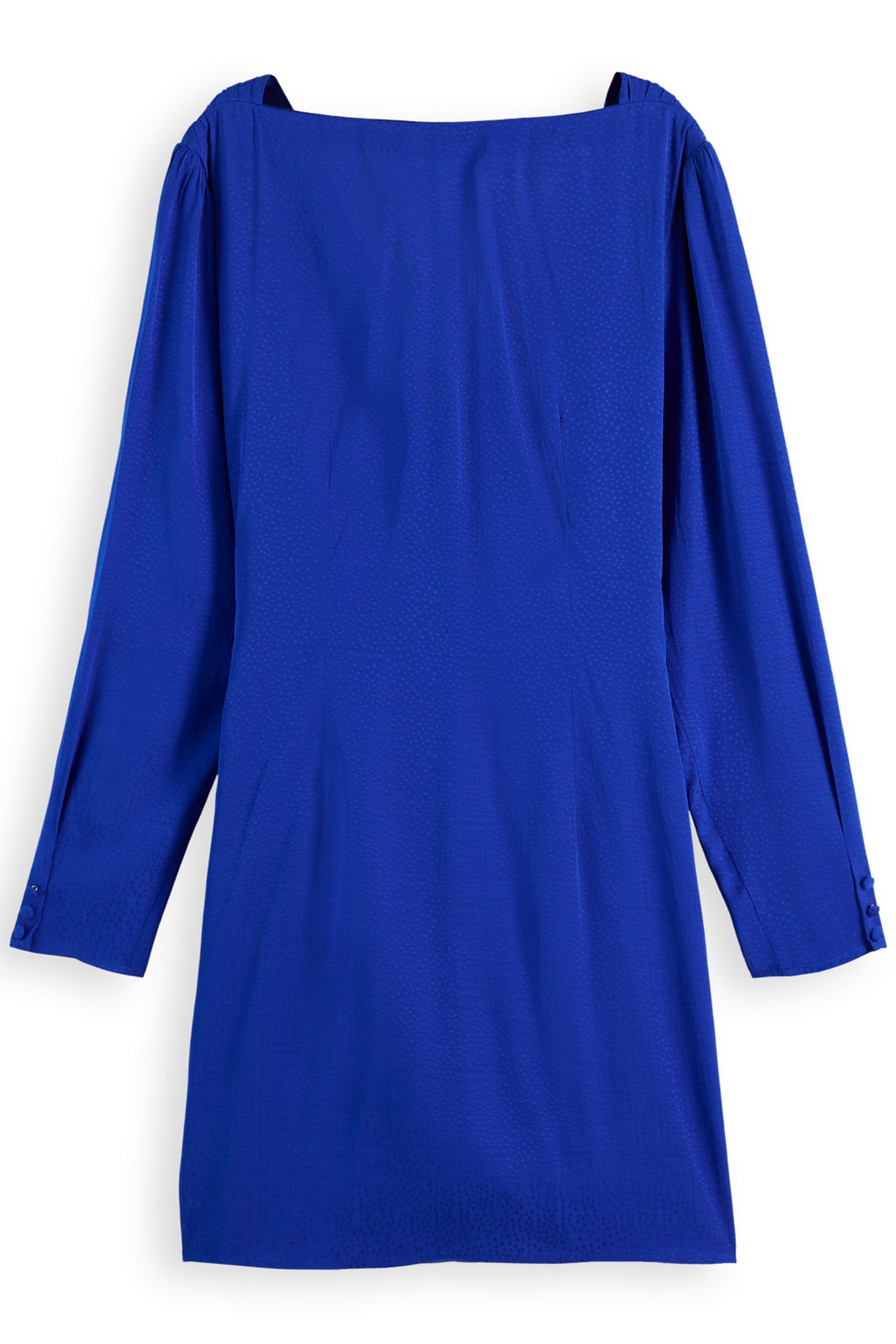 MINI VISCOSE JACQUARD WRAP DRESS ELECTRIC BLUE 2