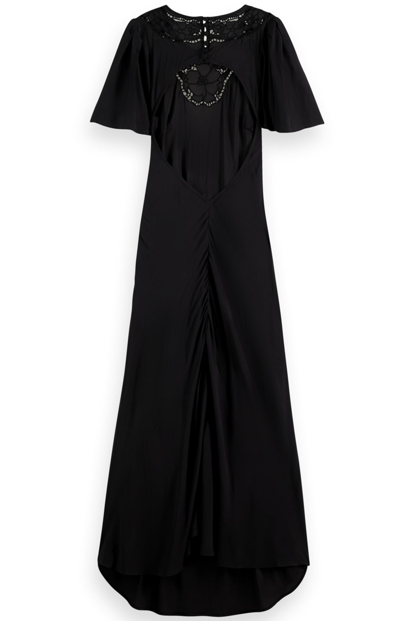 CUT OUT EMBROIDERY DRESS EVENING BLACK 2