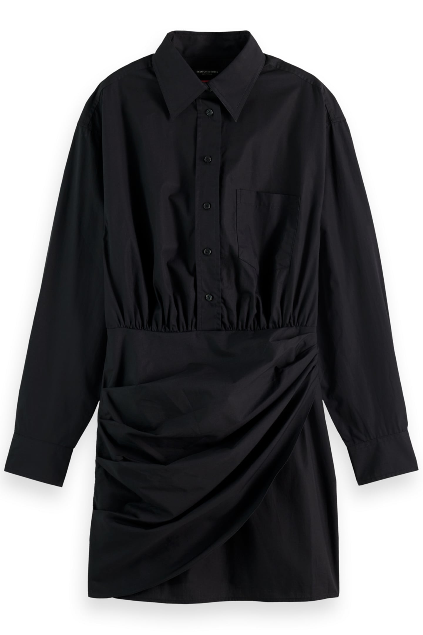 MINI POPLIN WRAP DRESS EVENING BLACK 1