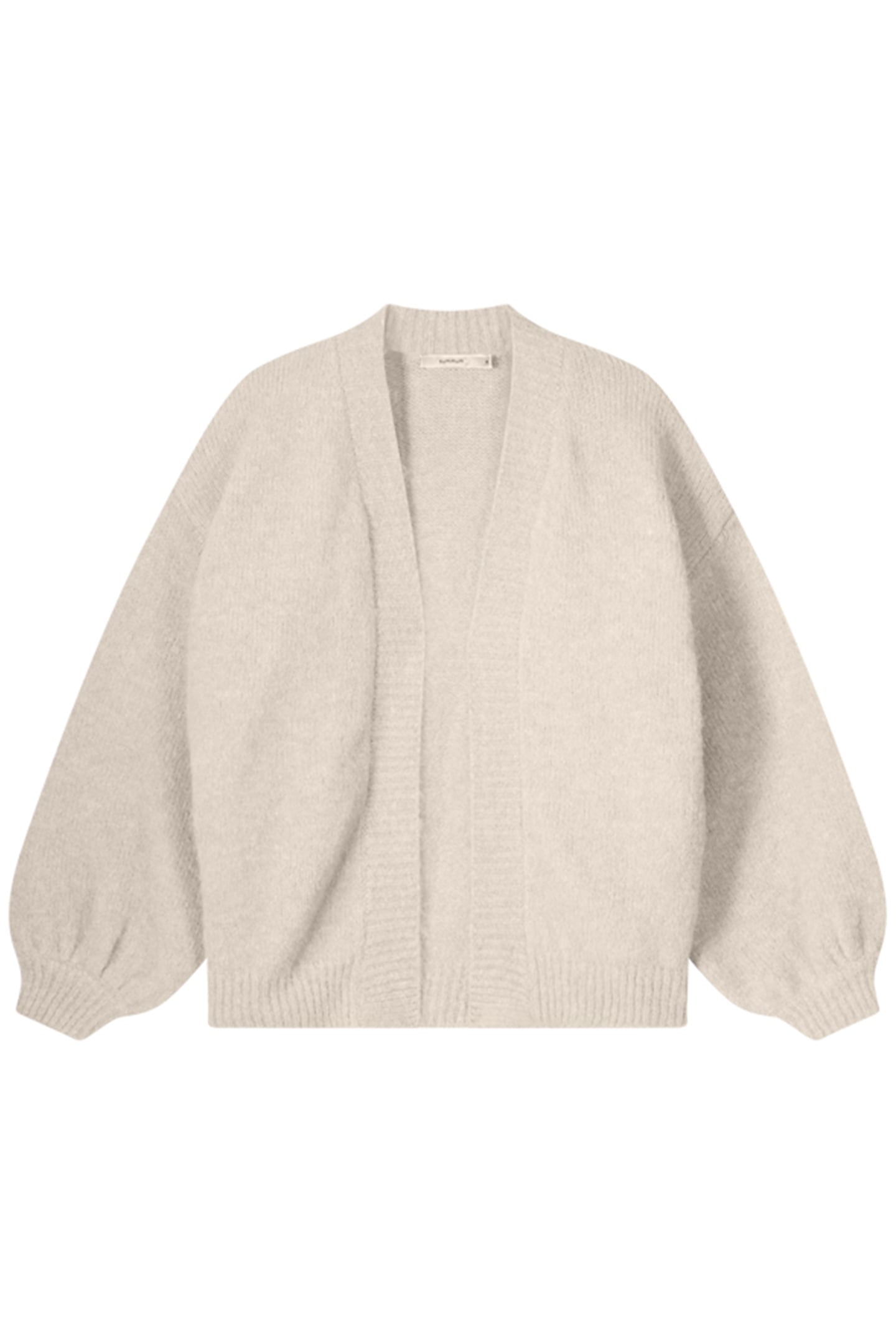 PUFF SLEEVE CARDIGAN COZY MELANGE KNIT CARAMEL COFFEE 3