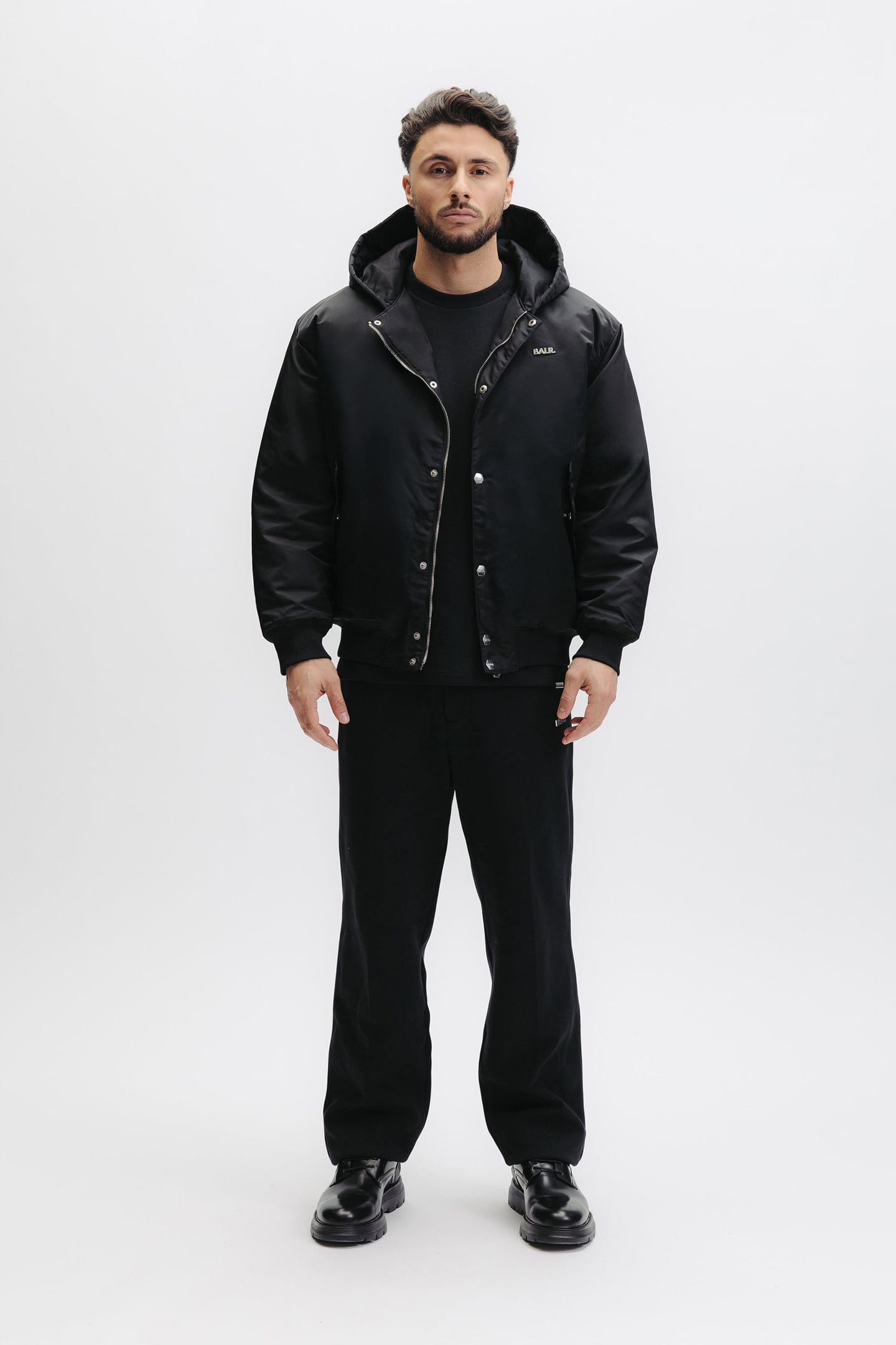 Q SERIES HOODED BOMBER JACKET JET BLACK 1