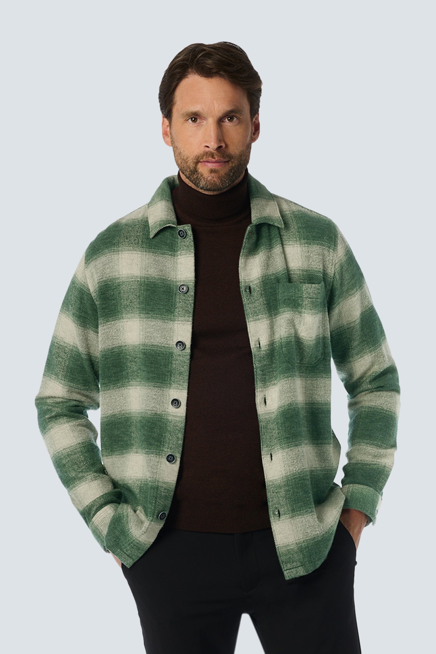SHIRT CHECK DARK GREEN 1