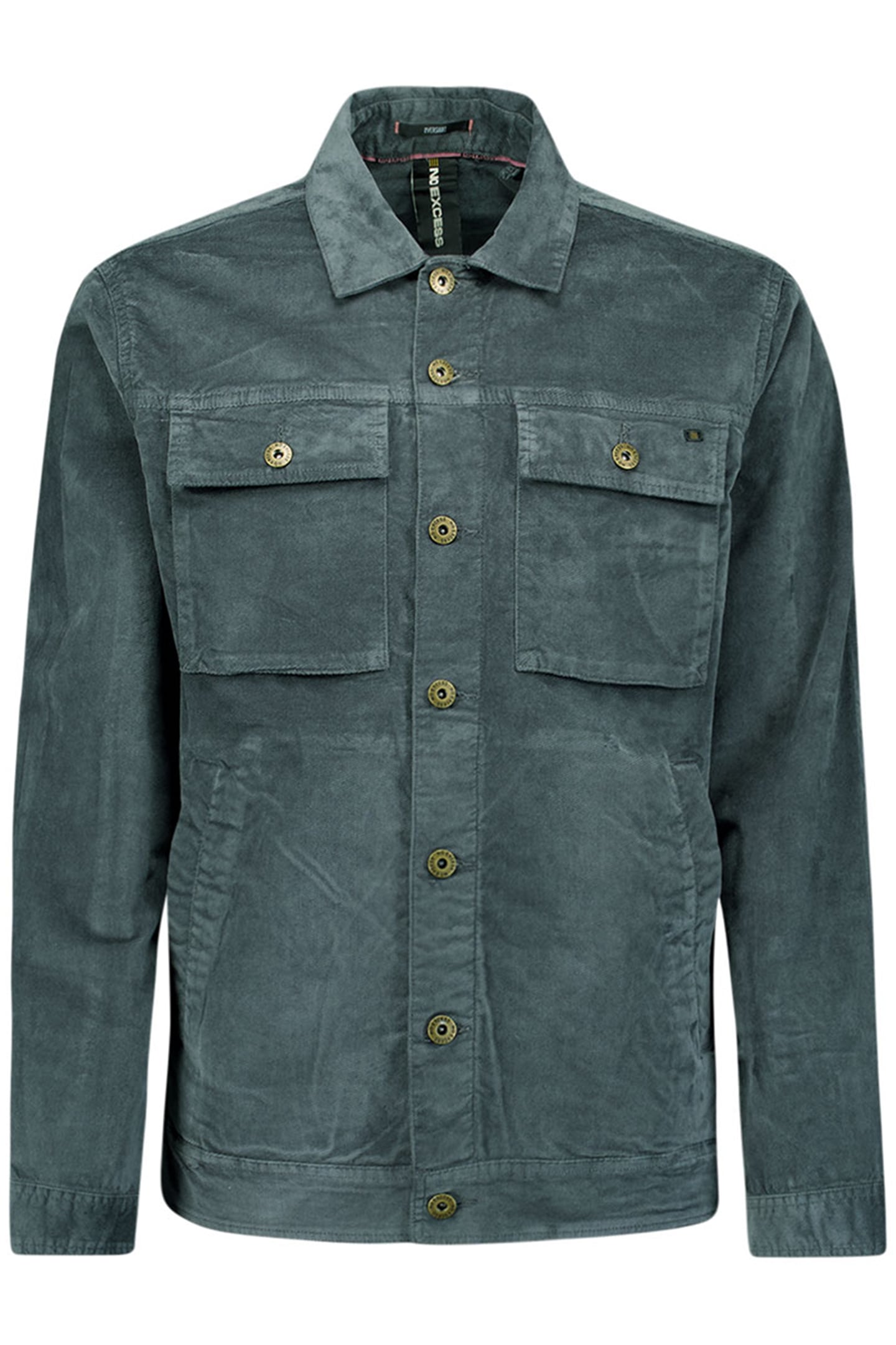 OVERSHIRT BUTTON CLOSURE FINE CORDUROY STRETCH DARK STEEL 1