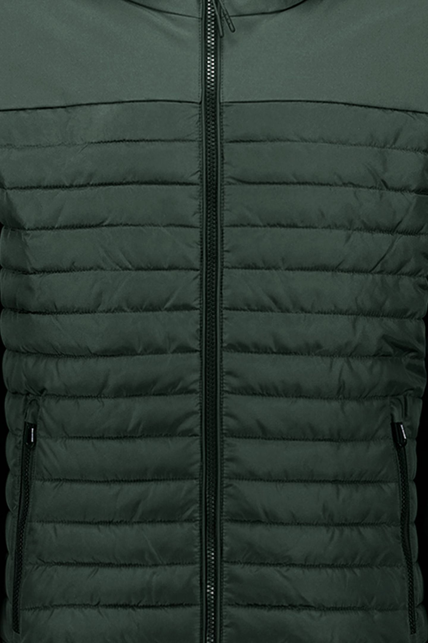 JACKET SHORT FIT HOODED PADDED DARK STEEL 3