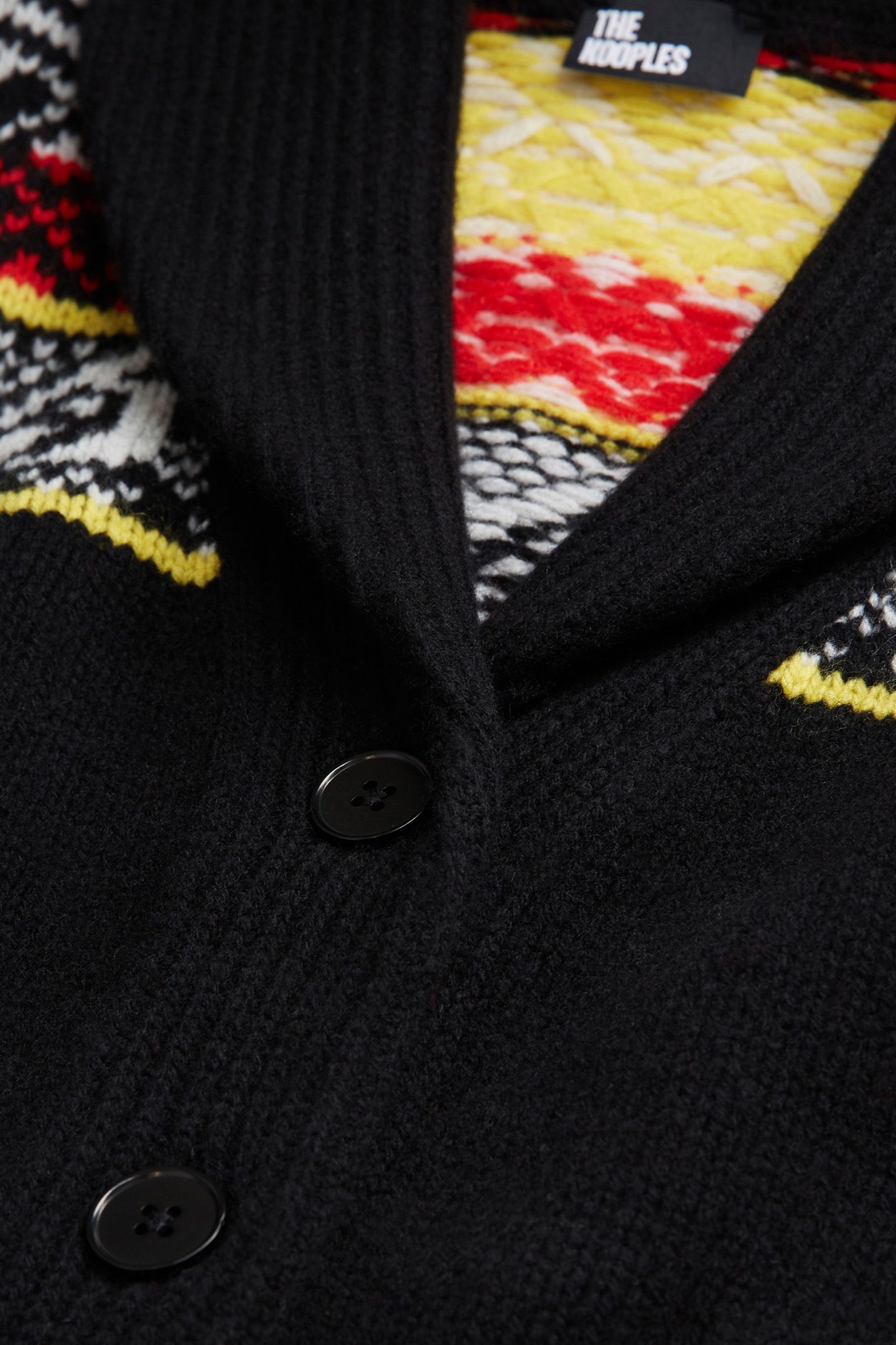 CARDGIGAN COL CHALE JACQUARD BLACK/RED/YELLOW 7
