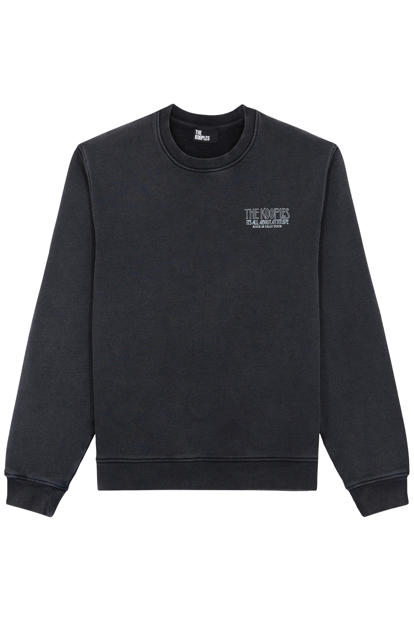 SWEAT COL ROND SKULL BLACK WASHED 1