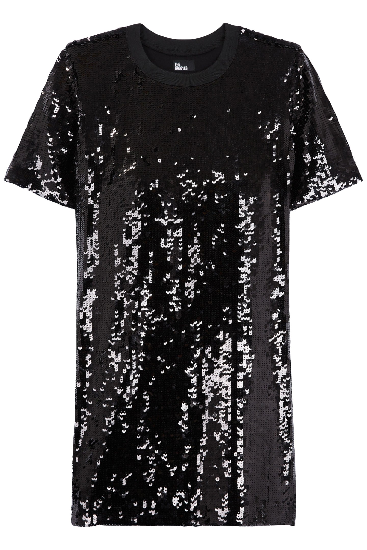 SHORT DRESS DECORATED WITH SEQUINS BLACK 1
