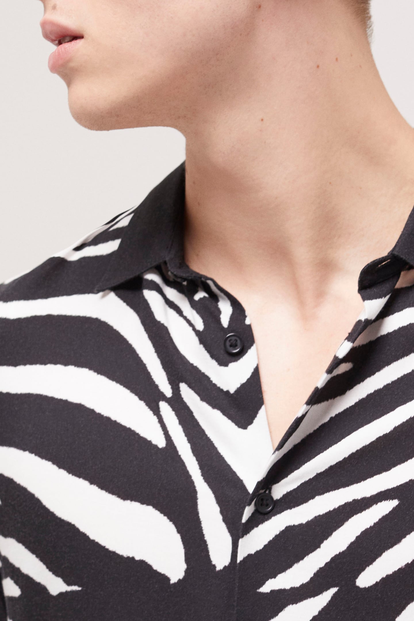 TWO-TONE ZEBRA PRINT CHEMISE BLACK WHITE 4