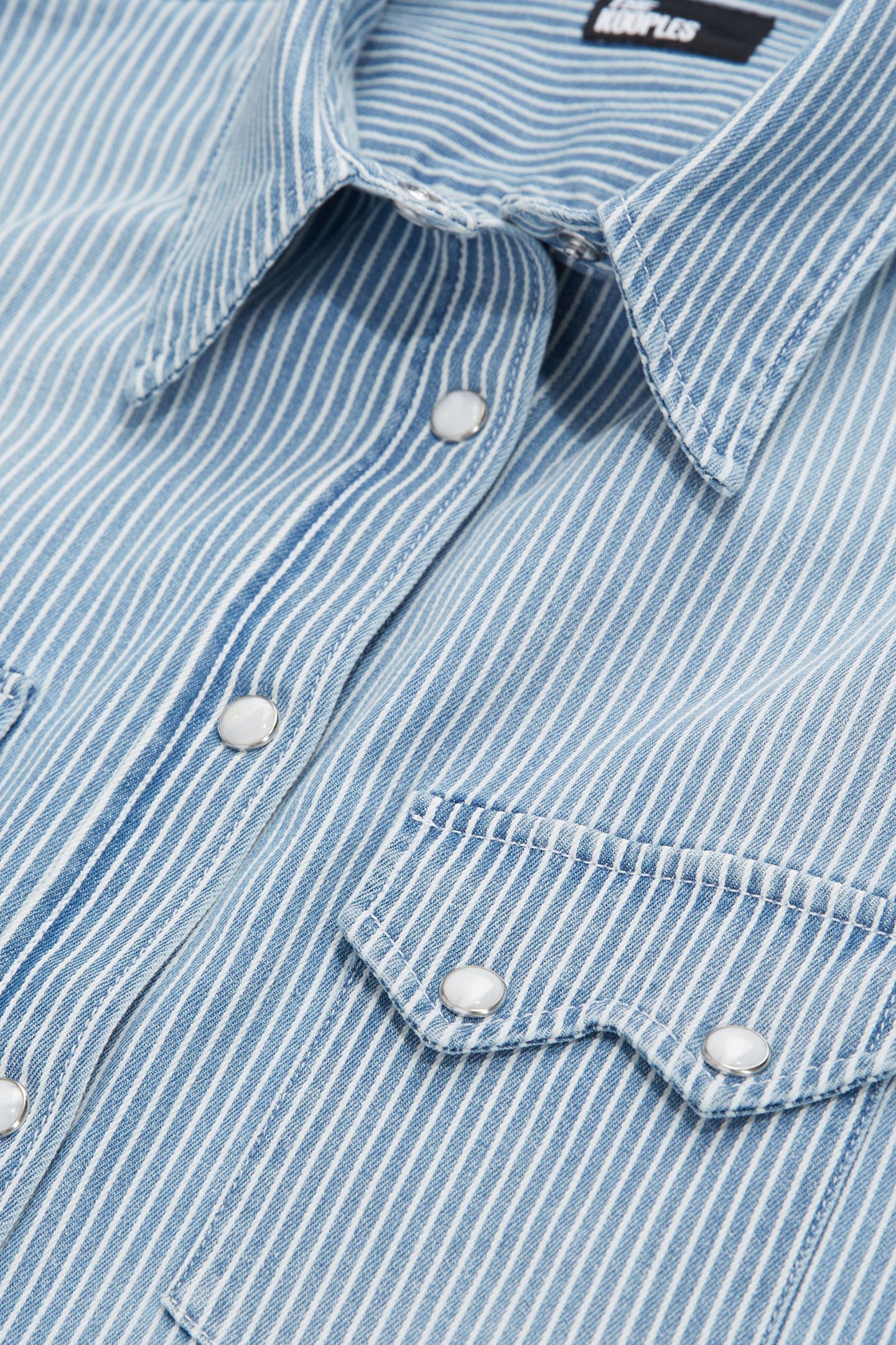SHIRT IN BLUE AND WHITE STRIPED DENIM 2