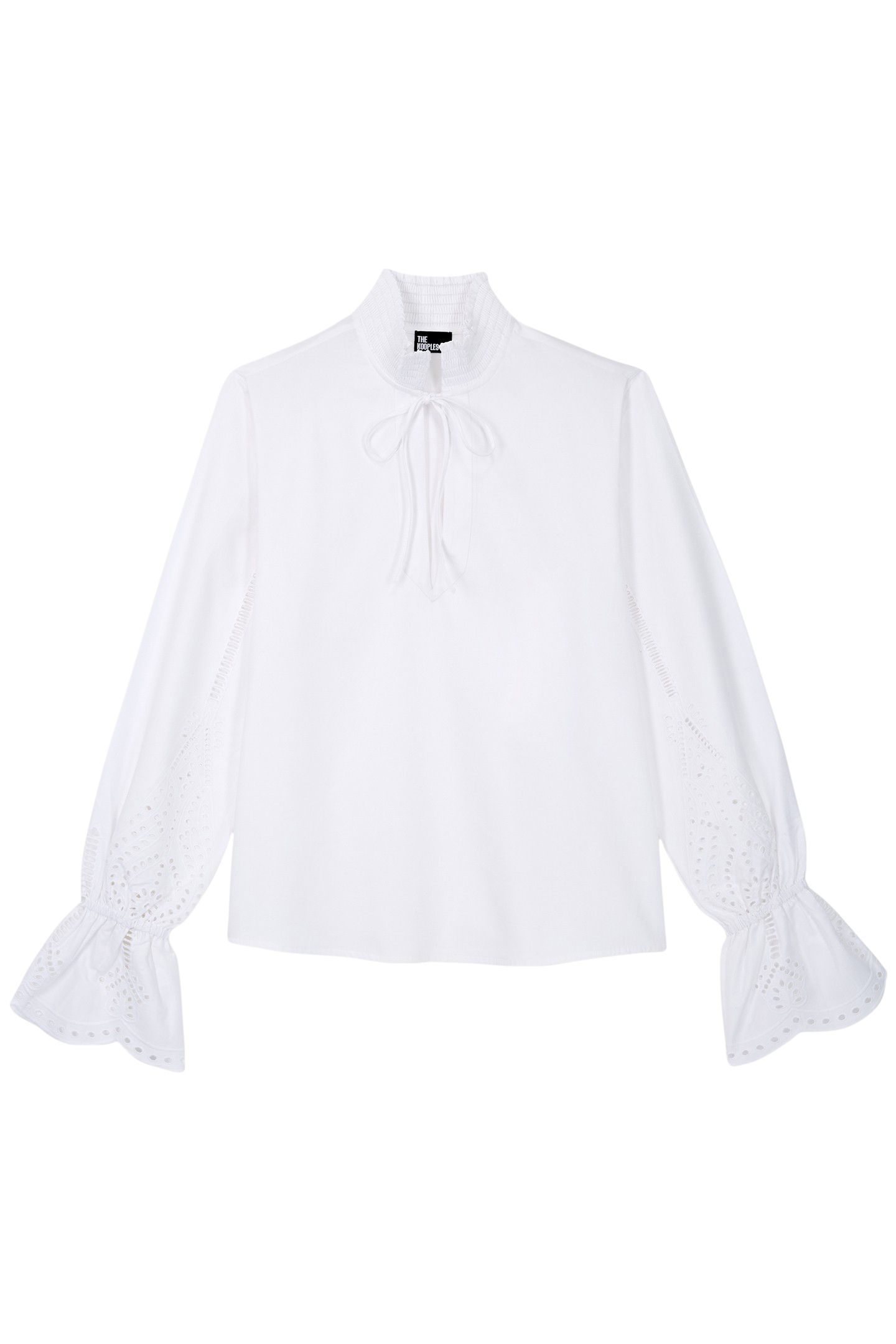 TOP WITH PLACED ENGLISH EMBROIDERY WHITE 1